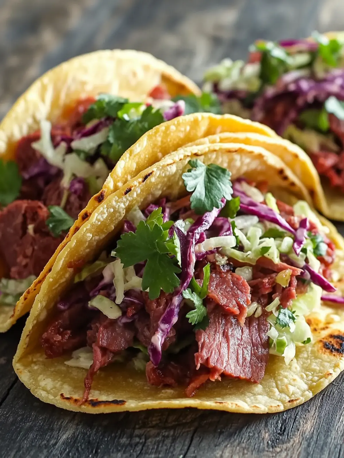 St. Patricks Day Corned Beef Tacos with Easy Cabbage Slaw