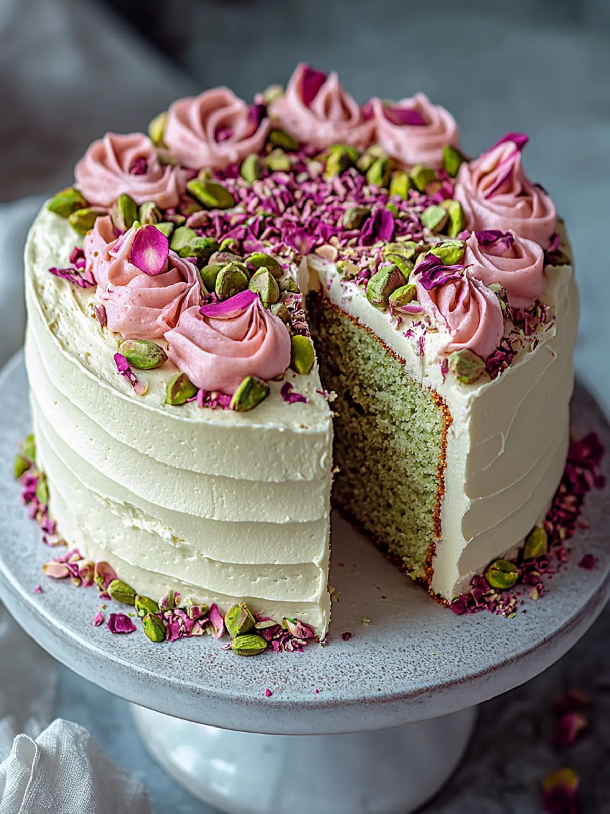 Aromatic Pistachio, Rose & Cardamom Cake for Sweet Moments 4 Pistachio, Rose & Cardamom Cake