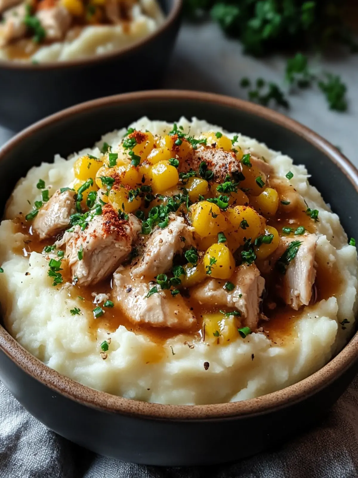 Chicken Mashed Potato Bowls