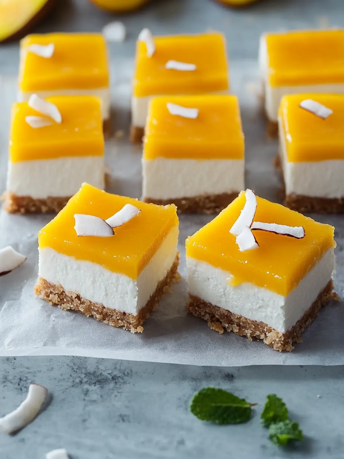 No Bake Coconut Mango Cheesecake Bars to Wow Your Guests 3 No Bake Coconut Mango Cheesecake Bars