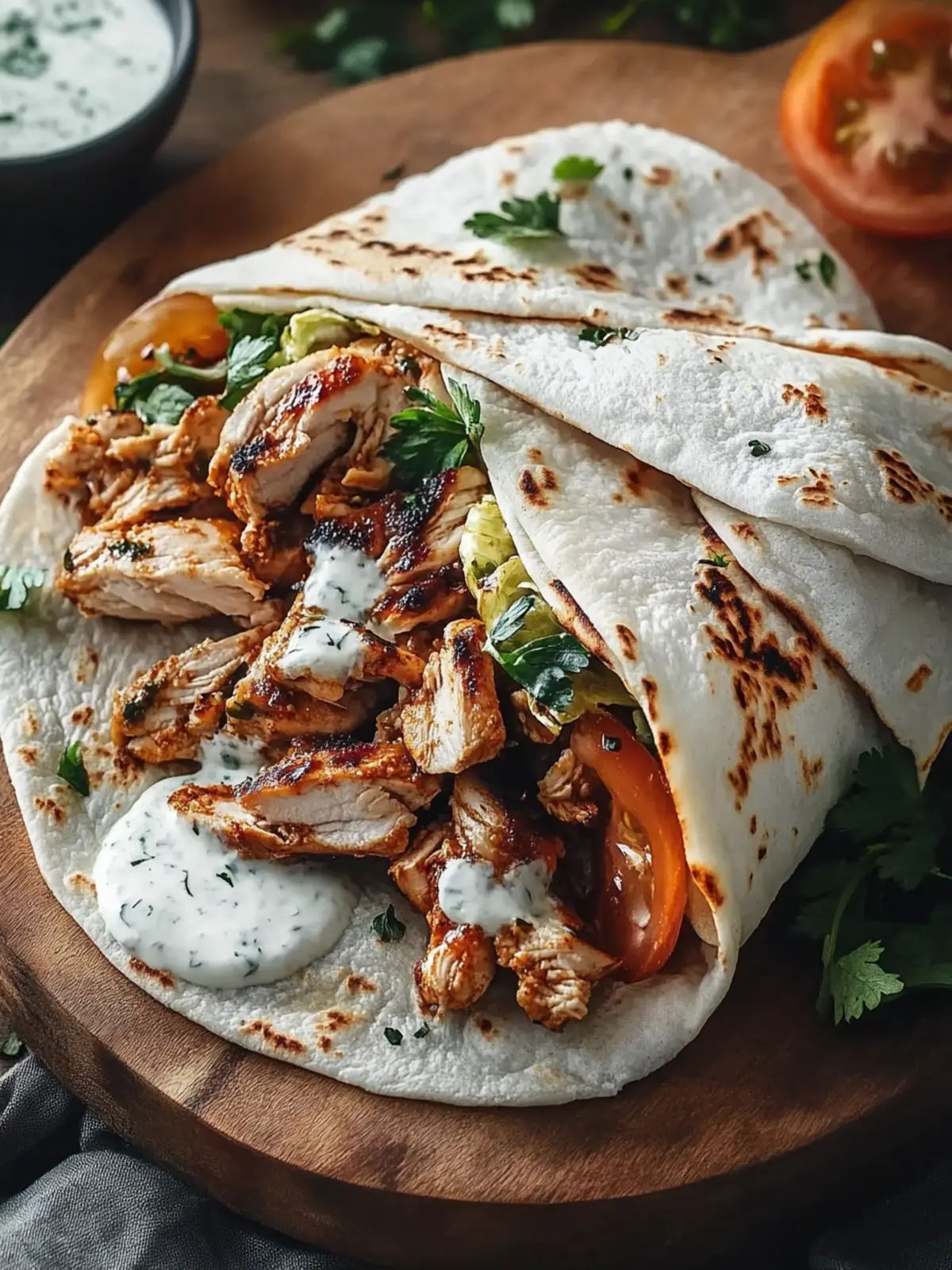 Juicy Chicken Shawarma with Creamy Garlic Sauce Delight 5 Chicken Shawarma with Garlic Sauce
