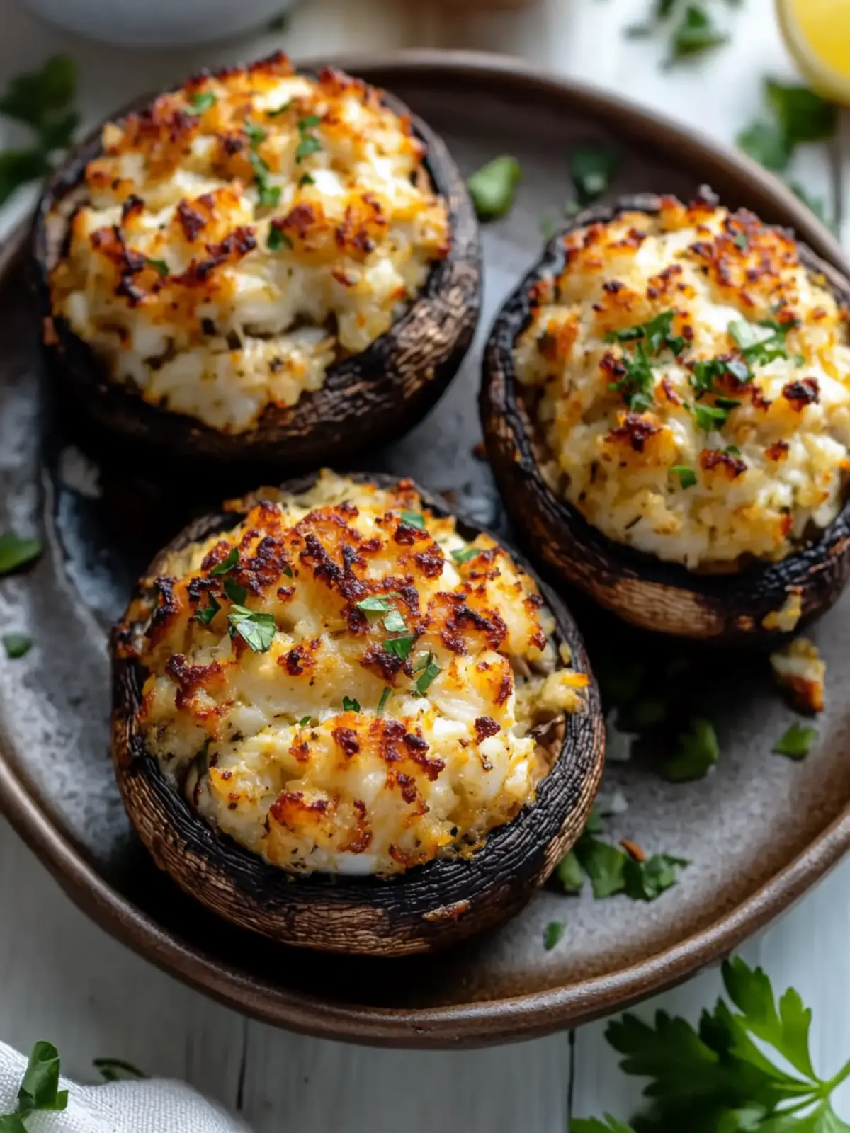 Tasty Crab Stuffed Portobello Mushrooms Your Guests Will Love 2 Tasty Crab Stuffed Portobello Mushrooms