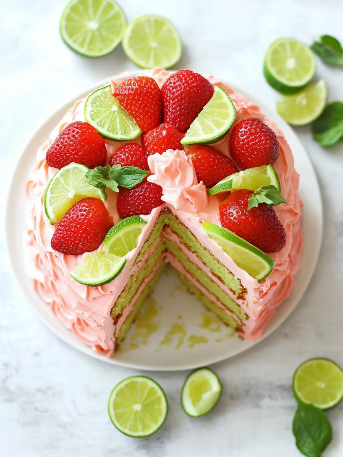 Strawberry Limeade Cake Recipe - Your Summer Party Showstopper 3 Strawberry Limeade Cake Recipe