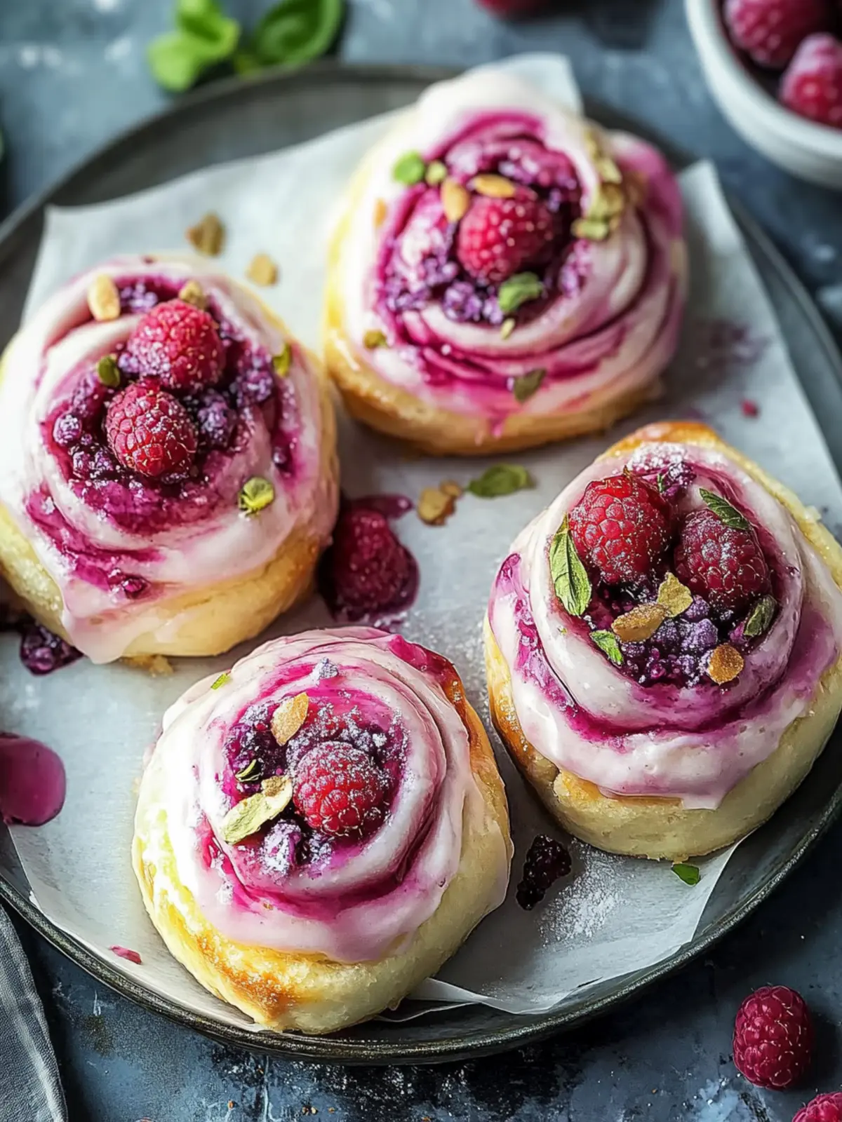 Raspberry and Rose Cheesecake Buns: A Floral Delight for You 2 Raspberry and Rose Cheesecake Buns