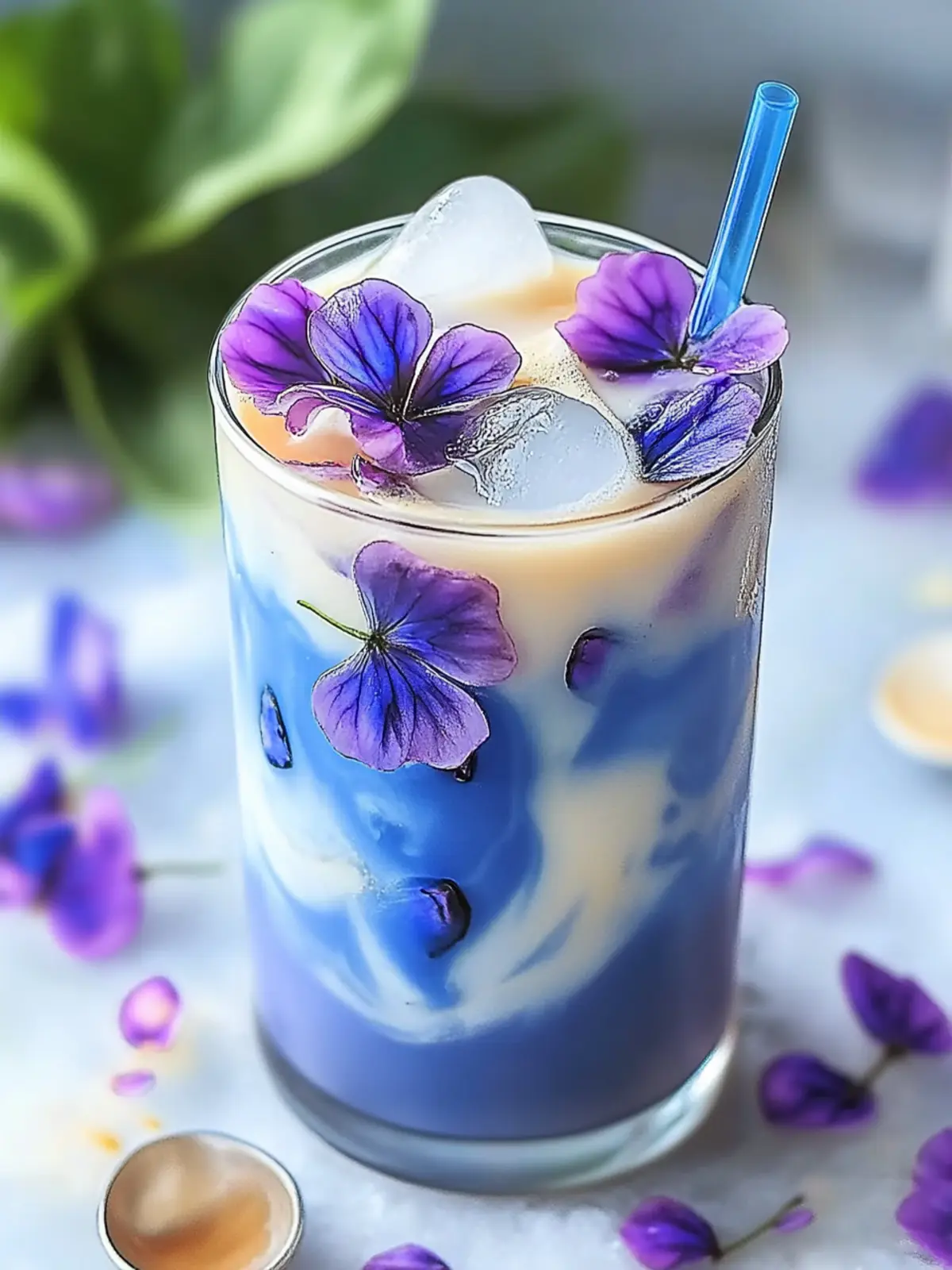 Vibrant Iced Butterfly Pea Flower Tea Latte for Refreshing Bliss 3 Iced Butterfly Pea Flower Tea Latte