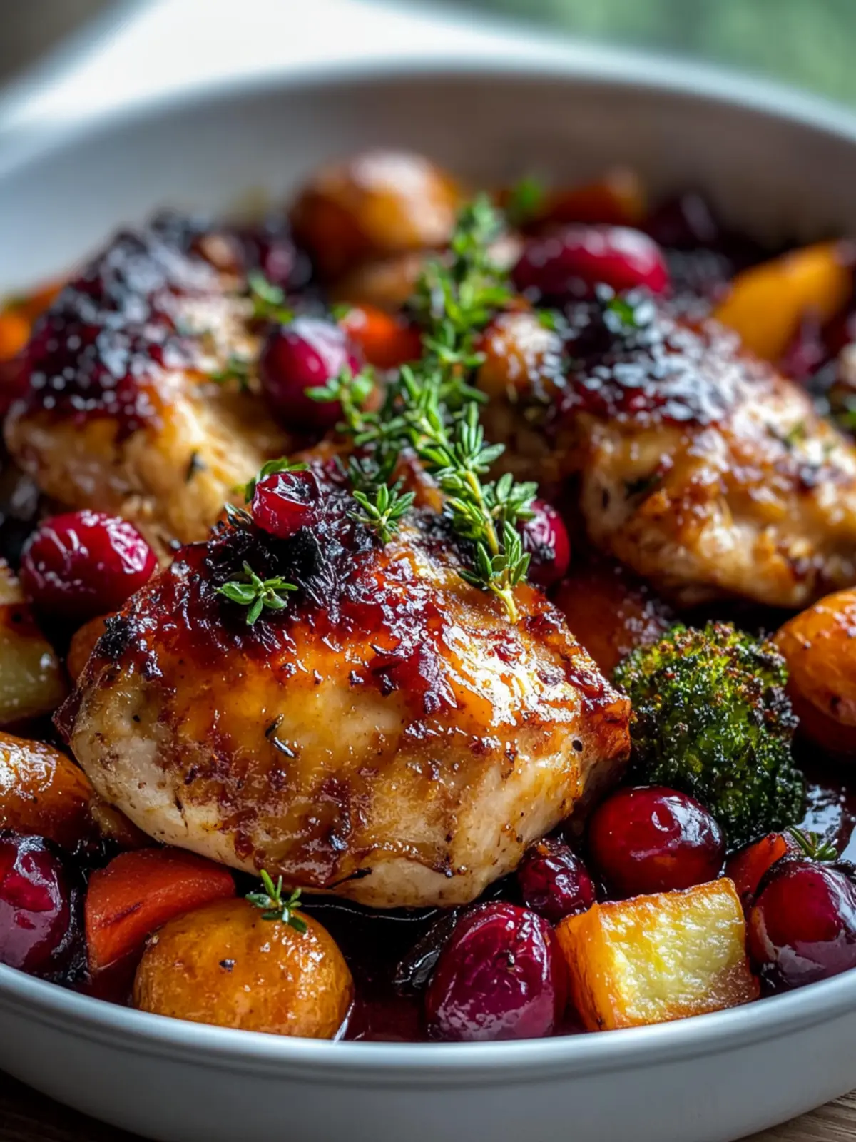 One Pan Honey Cranberry Chicken & Veggies for Effortless Dinner 3 One Pan Honey Cranberry Chicken & Veggies