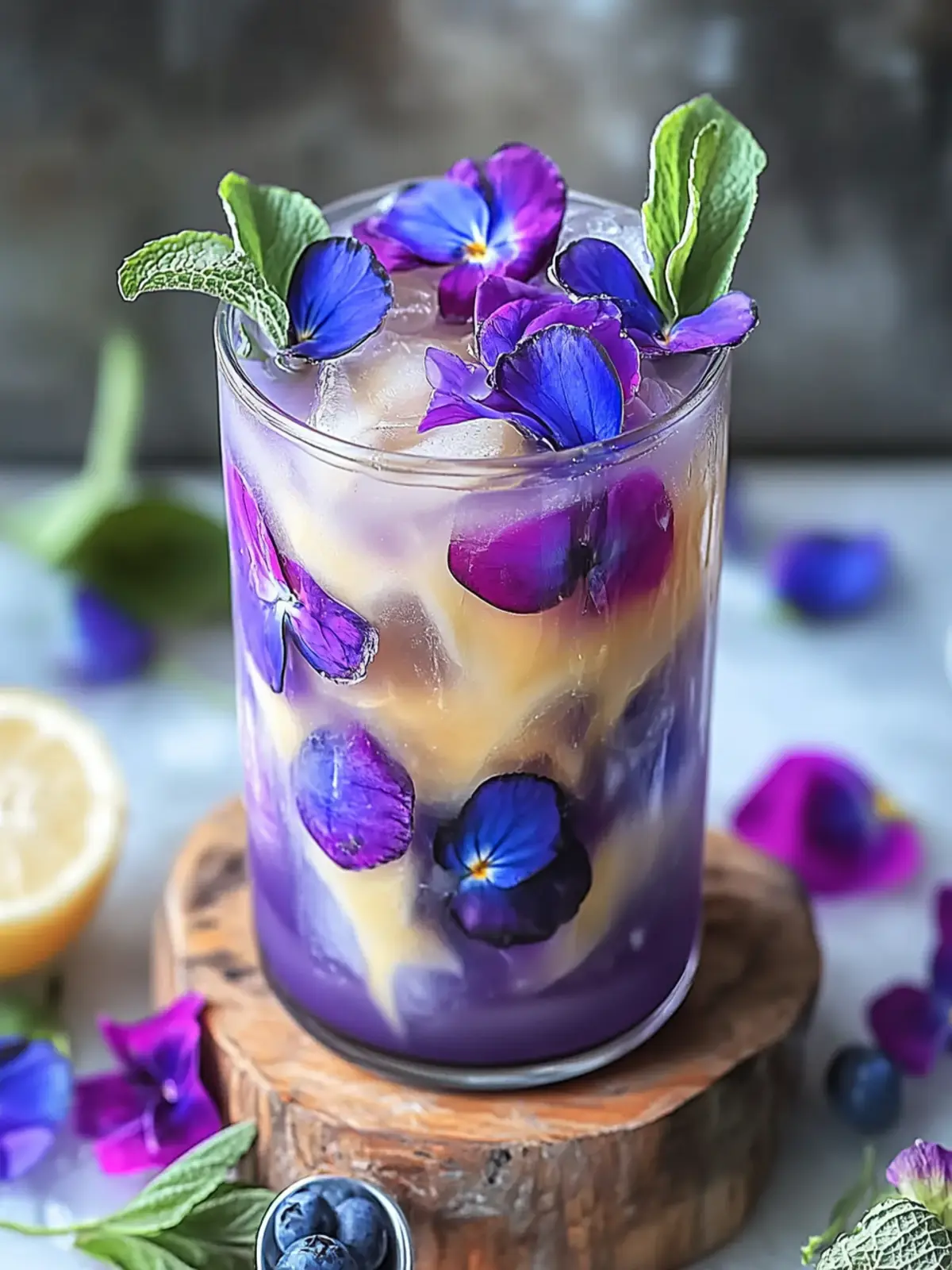 Vibrant Iced Butterfly Pea Flower Tea Latte for Refreshing Bliss 2 Iced Butterfly Pea Flower Tea Latte