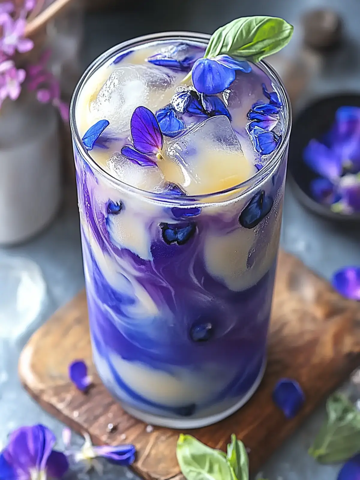 Vibrant Iced Butterfly Pea Flower Tea Latte for Refreshing Bliss 5 Iced Butterfly Pea Flower Tea Latte