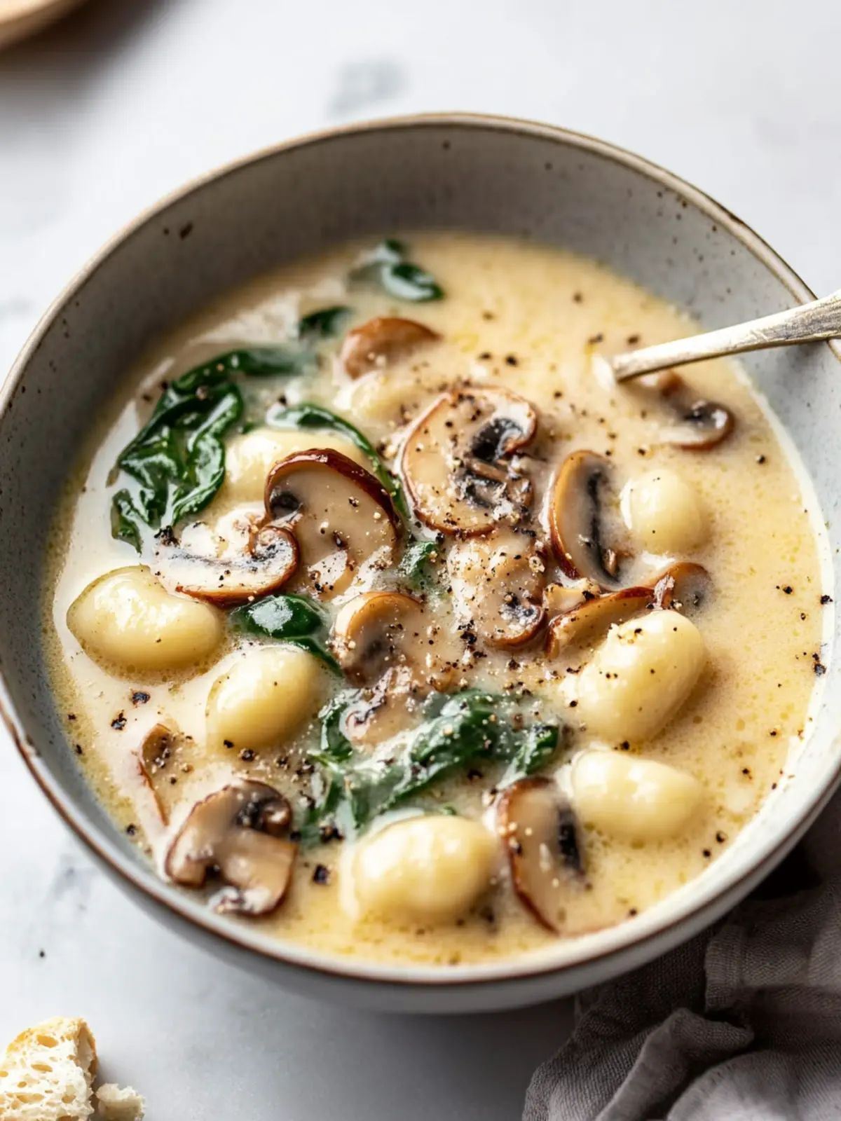 Creamy Parmesan, Mushroom, and Spinach Gnocchi Soup in 30 Minutes 2 Parmesan, Mushroom, and Spinach Gnocchi Soup