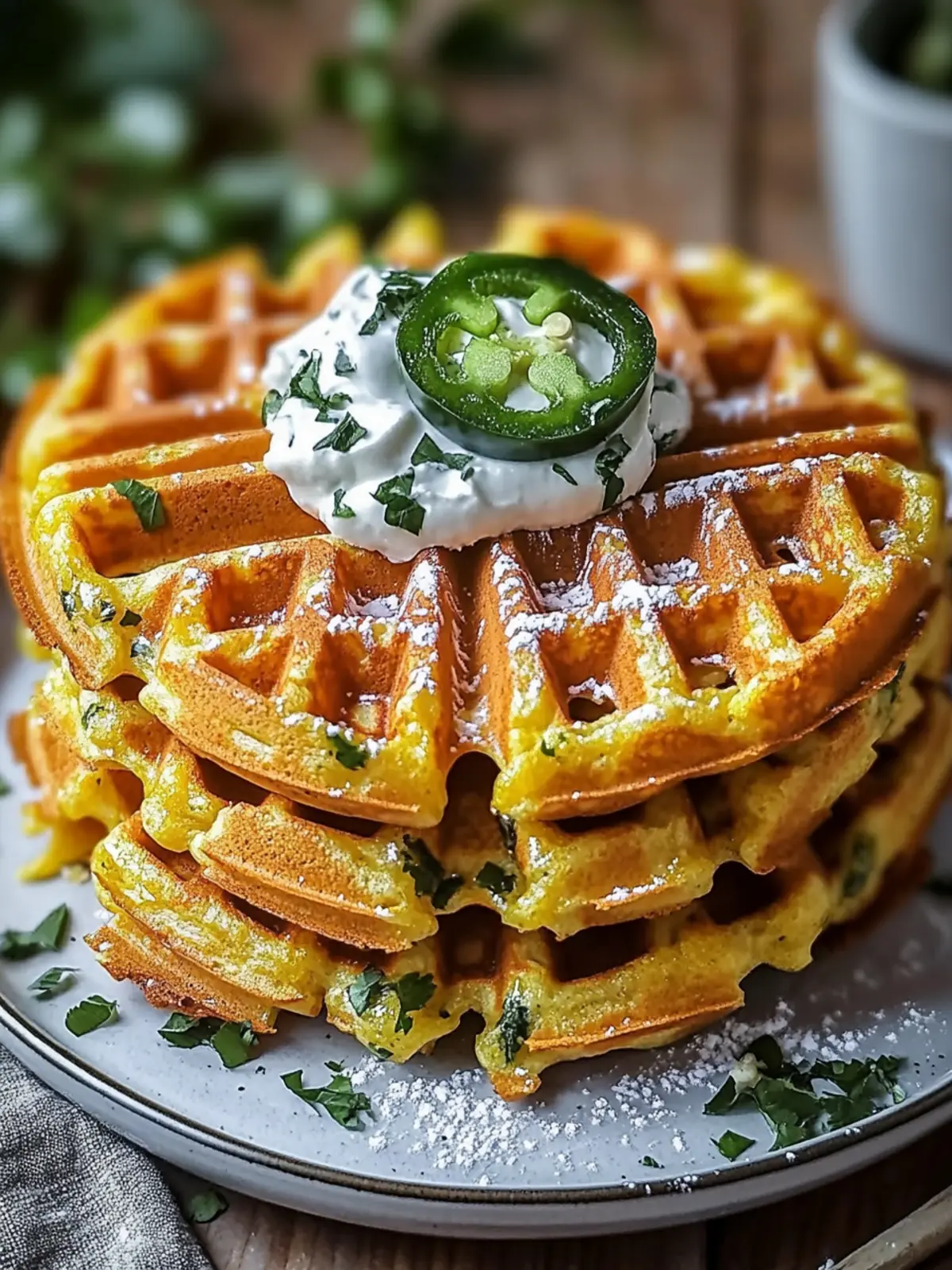 Cheddar Jalapeño Cornbread Waffles for a Spicy Morning Boost 2 Cheddar Jalapeño Cornbread Waffles
