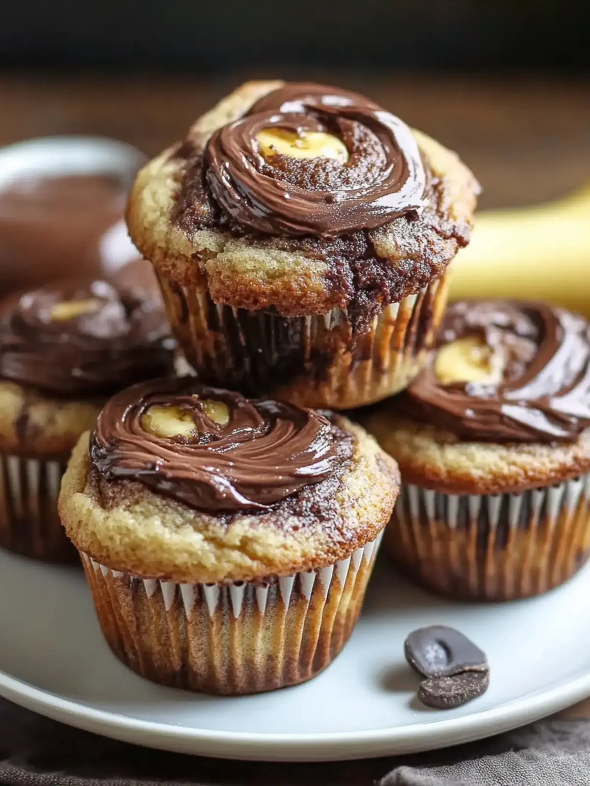 Nutella Banana Swirl Muffins