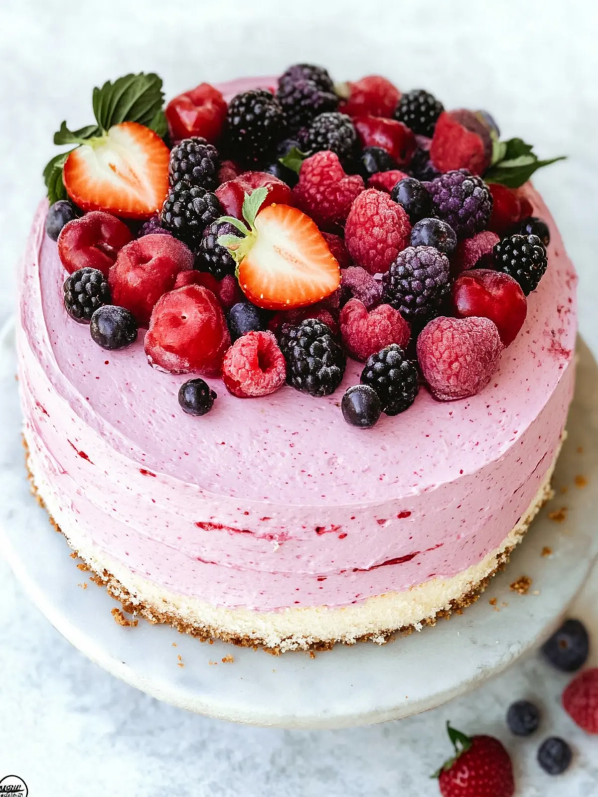 Delicious Berry Mousse Genoise Layer Cake for Celebrations 2 Berry Mousse Genoise Layer Cake