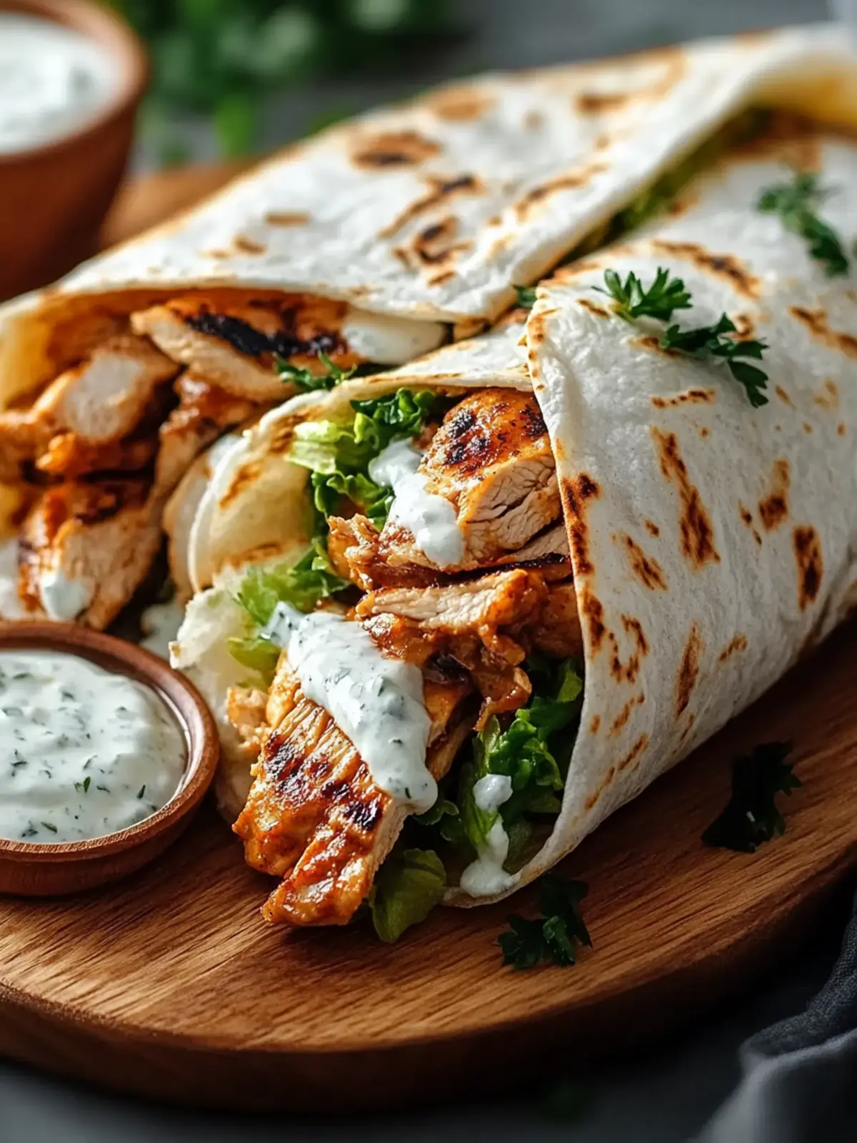 Juicy Chicken Shawarma with Creamy Garlic Sauce Delight 2 Chicken Shawarma with Garlic Sauce