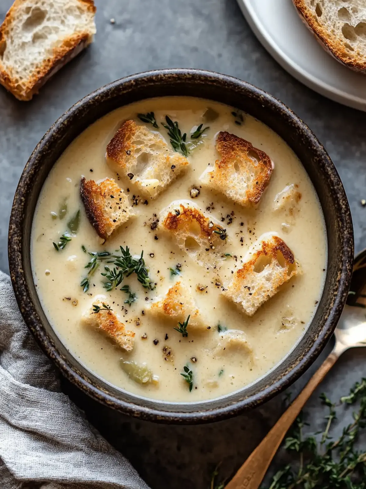 Creamy Garlic Bread Soup: Comfort in a Bowl for Everyone 4 Creamy Garlic Bread Soup