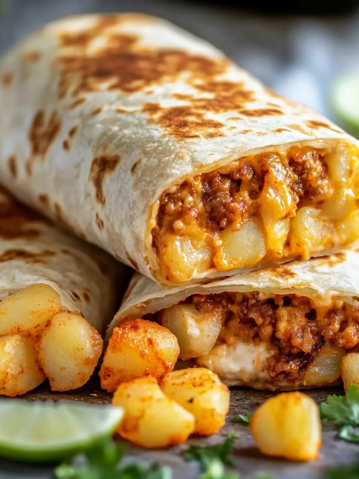 Cheesy Potato Burritos: Quick & Cozy 30-Minute Delight 2 Cheesy Potato Burritos
