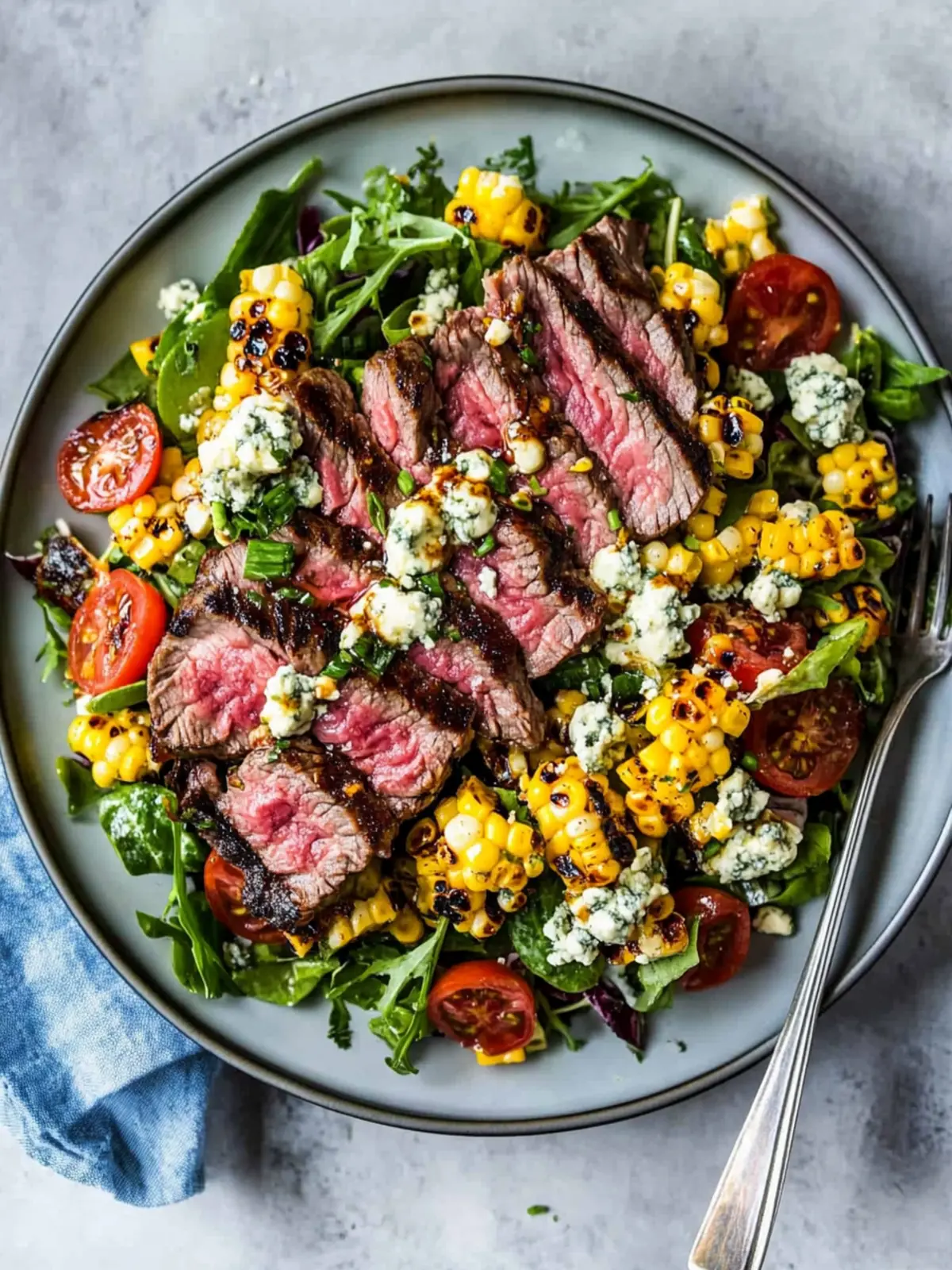 Balsamic Steak Gorgonzola Salad with Grilled Corn Magic 4 Balsamic Steak Gorgonzola Salad with Grilled Corn