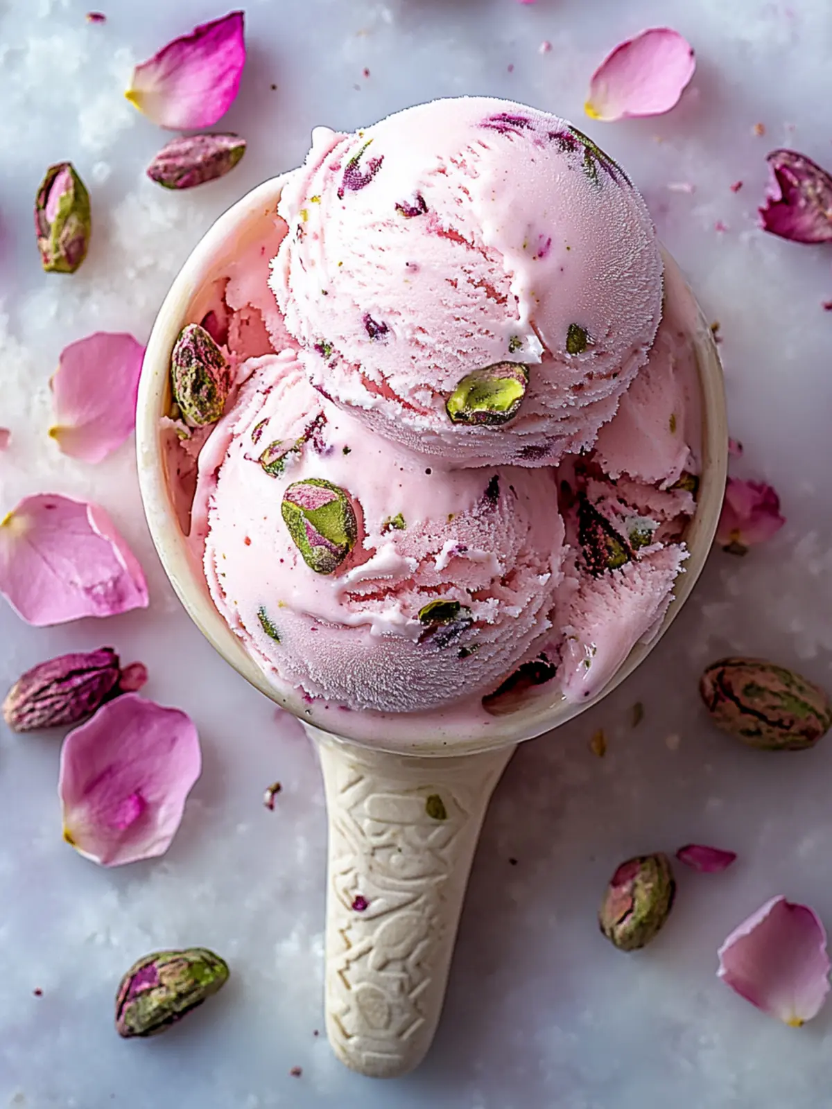 Creamy Rose Pistachio Ice Cream That Enchants Your Tastebuds 2 Rose Pistachio Ice Cream