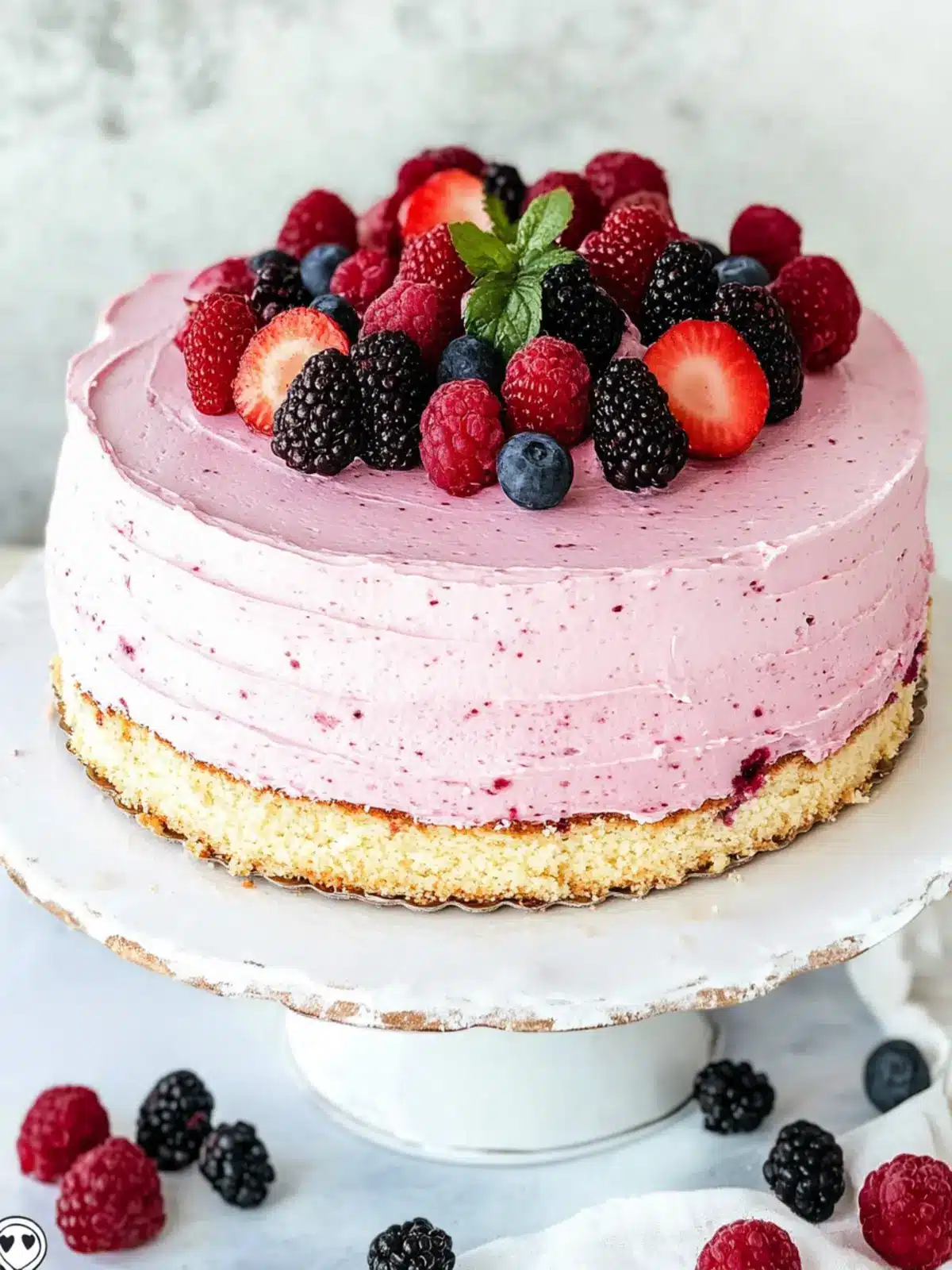Delicious Berry Mousse Genoise Layer Cake for Celebrations 5 Berry Mousse Genoise Layer Cake