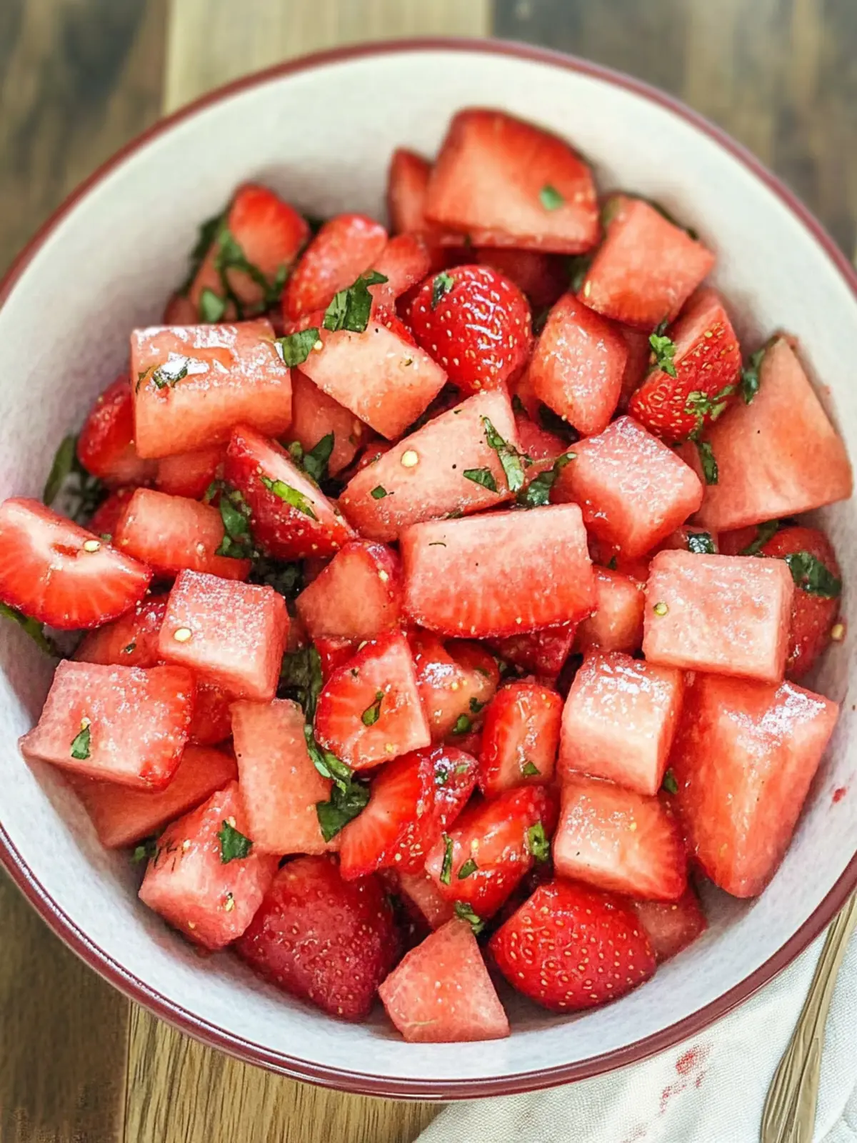 Strawberry Watermelon Salad with Honey Lime Vinaigrette