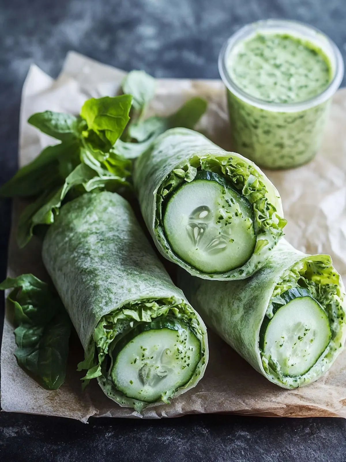 Cucumber Wraps with Green Goddess Dressing: A Zesty Delight 2 Cucumber Wraps with Green Goddess Dressing