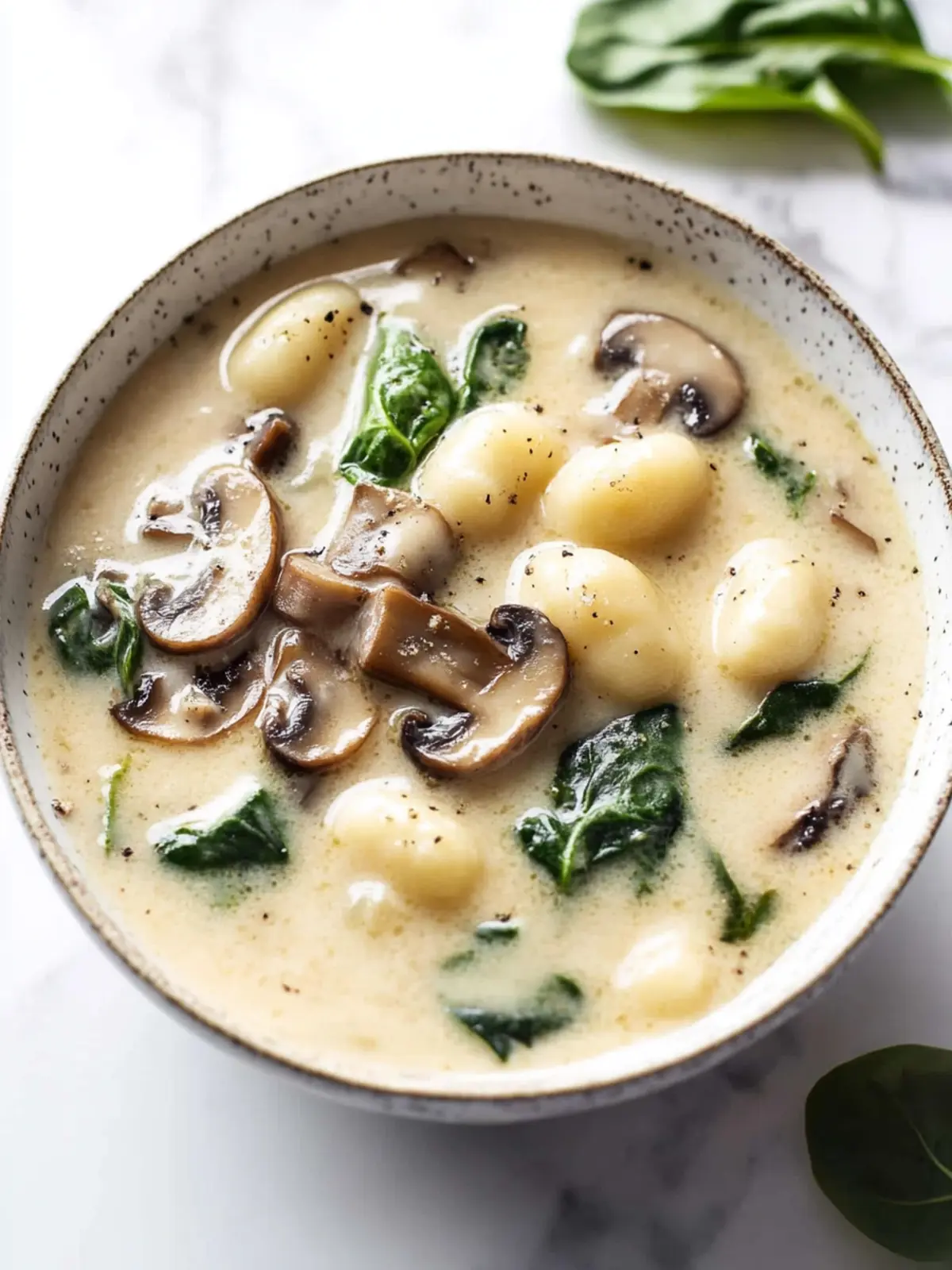 Creamy Parmesan, Mushroom, and Spinach Gnocchi Soup in 30 Minutes 3 Parmesan, Mushroom, and Spinach Gnocchi Soup