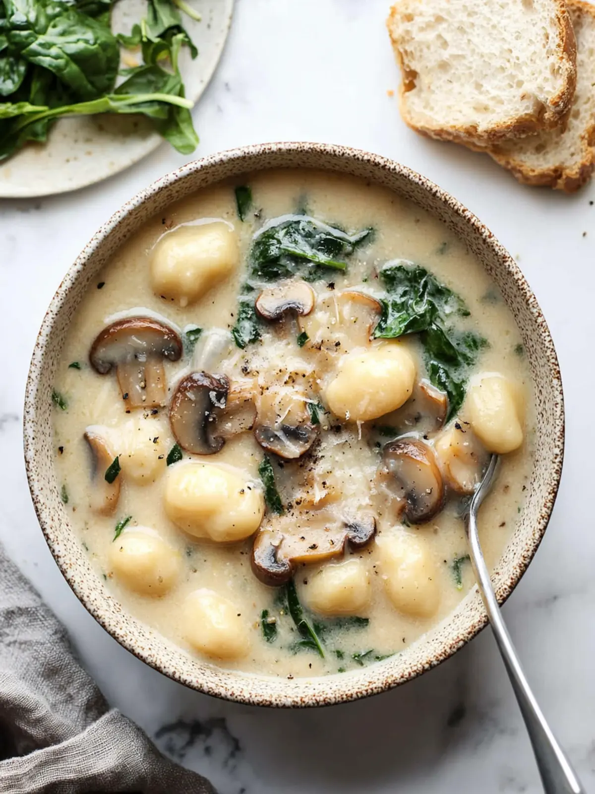 Creamy Parmesan, Mushroom, and Spinach Gnocchi Soup in 30 Minutes 5 Parmesan, Mushroom, and Spinach Gnocchi Soup