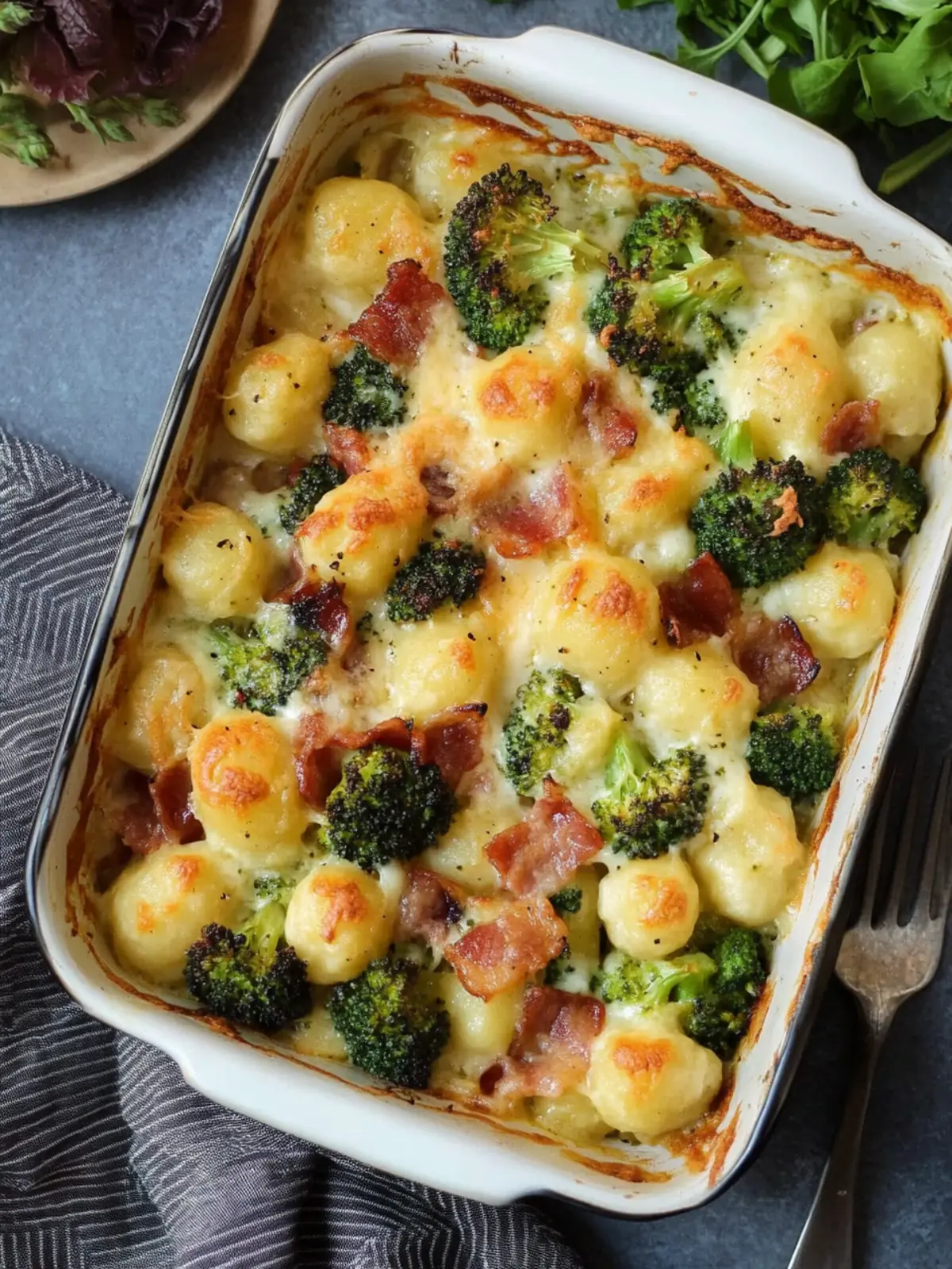 Savor the Comfort: Bacon Broccoli Gnocchi Bake Delight 2 Bacon Broccoli Gnocchi Bake