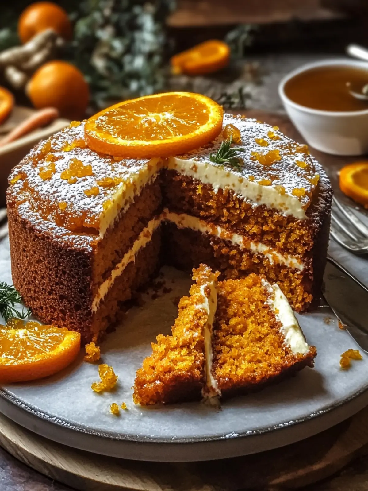 Zesty Carrot Orange Cake with Ginger Syrup That Stuns! 2 Carrot Orange Cake with Ginger Syrup