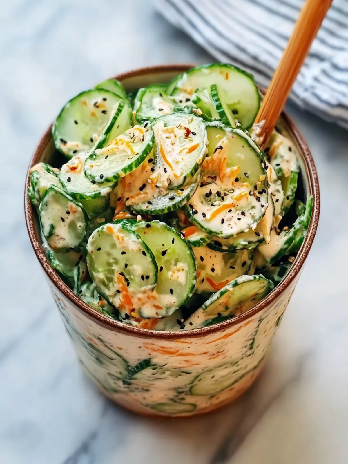 Creamy Asian Cucumber Salad Bowl: Refreshing No-Cook Bliss 2 Creamy Asian Cucumber Salad Bowl
