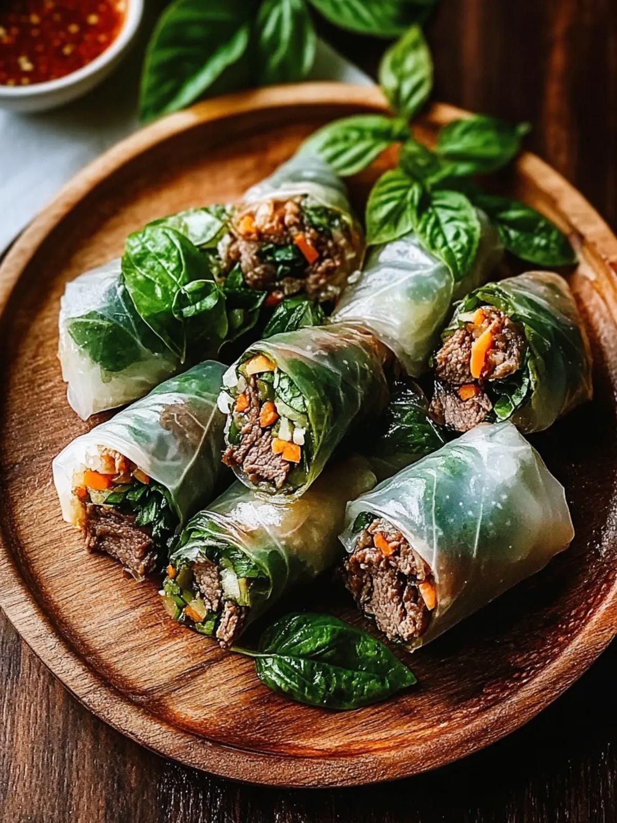 Thai Basil Beef Rolls: A Flavorful Twist on Fresh Spring Rolls 4 Thai Basil Beef Rolls
