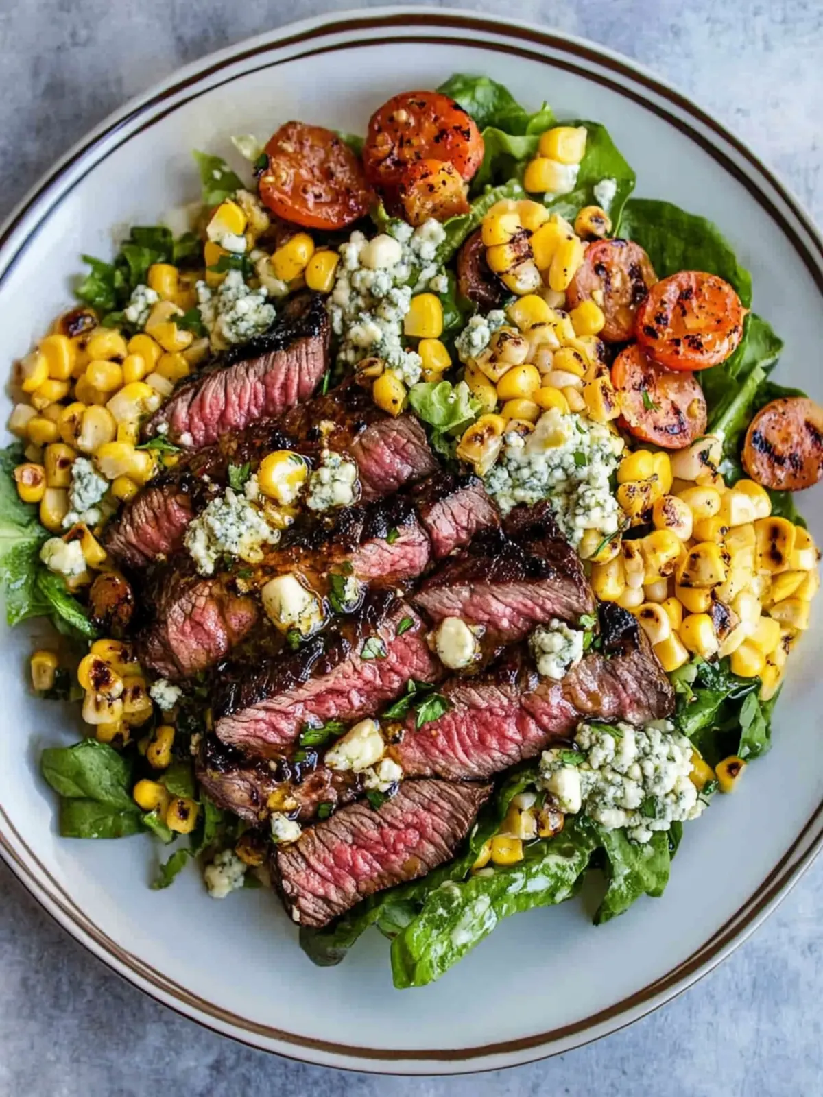 Balsamic Steak Gorgonzola Salad with Grilled Corn Magic 5 Balsamic Steak Gorgonzola Salad with Grilled Corn