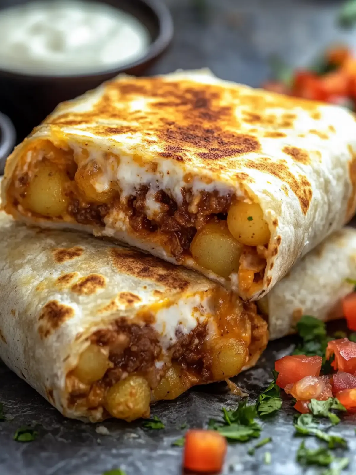 Cheesy Potato Burritos: Quick & Cozy 30-Minute Delight 4 Cheesy Potato Burritos