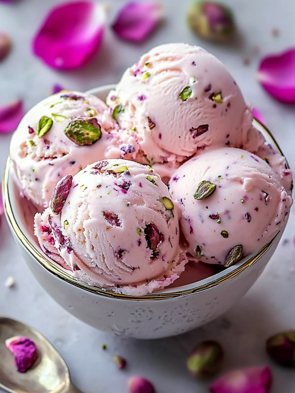 Creamy Rose Pistachio Ice Cream That Enchants Your Tastebuds 4 Rose Pistachio Ice Cream