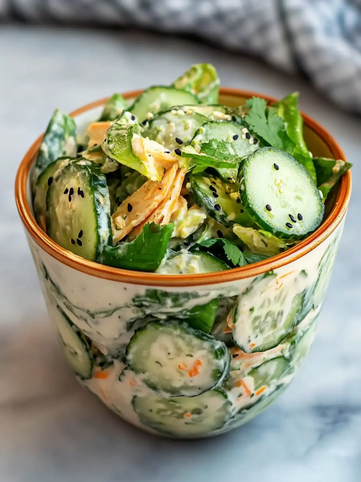 Creamy Asian Cucumber Salad Bowl: Refreshing No-Cook Bliss 3 Creamy Asian Cucumber Salad Bowl