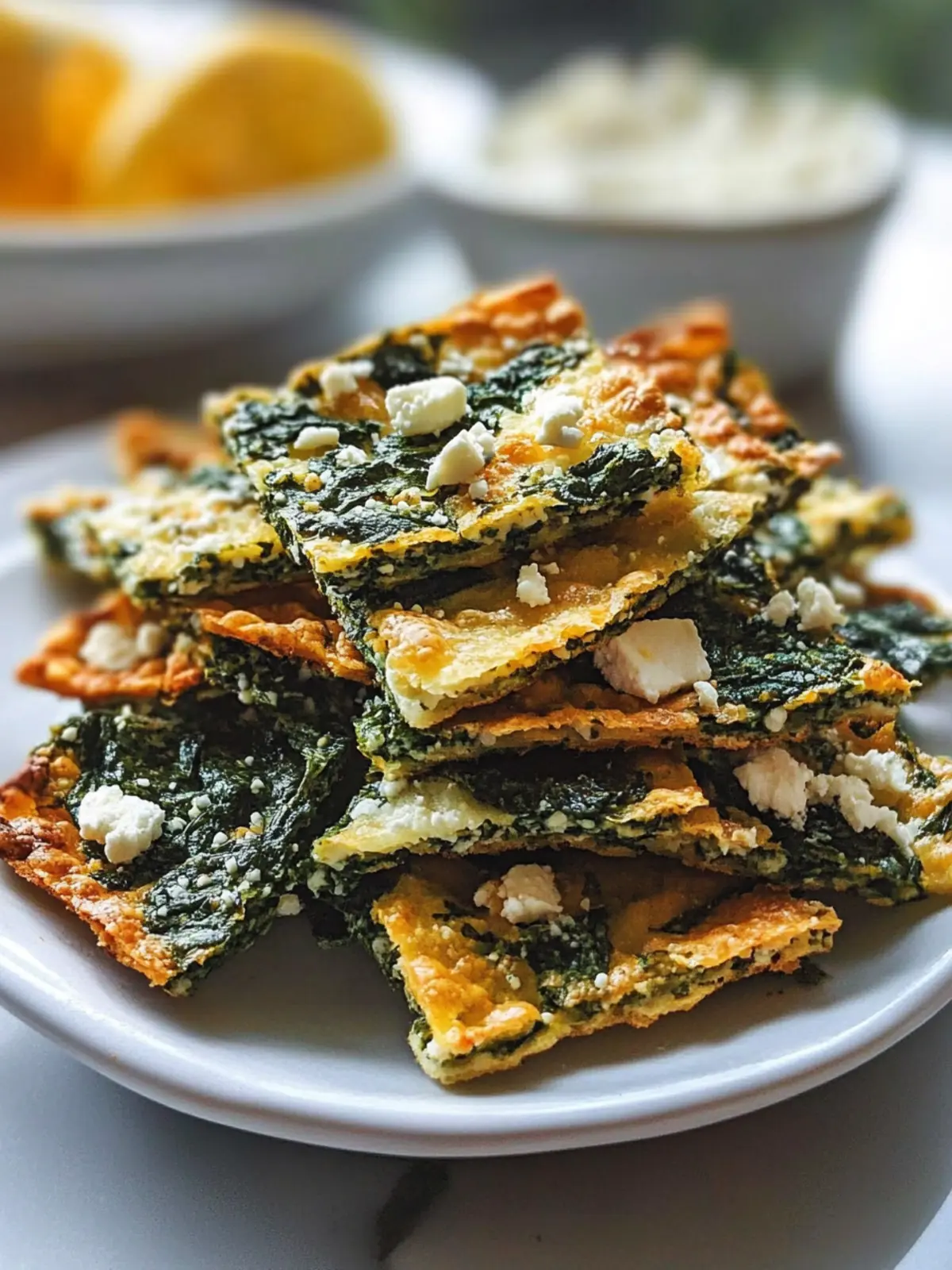 Crunchy Spinach and Feta Cheese Crisps for Guilt-Free Snacking 2 Spinach and Feta Cheese Crisps