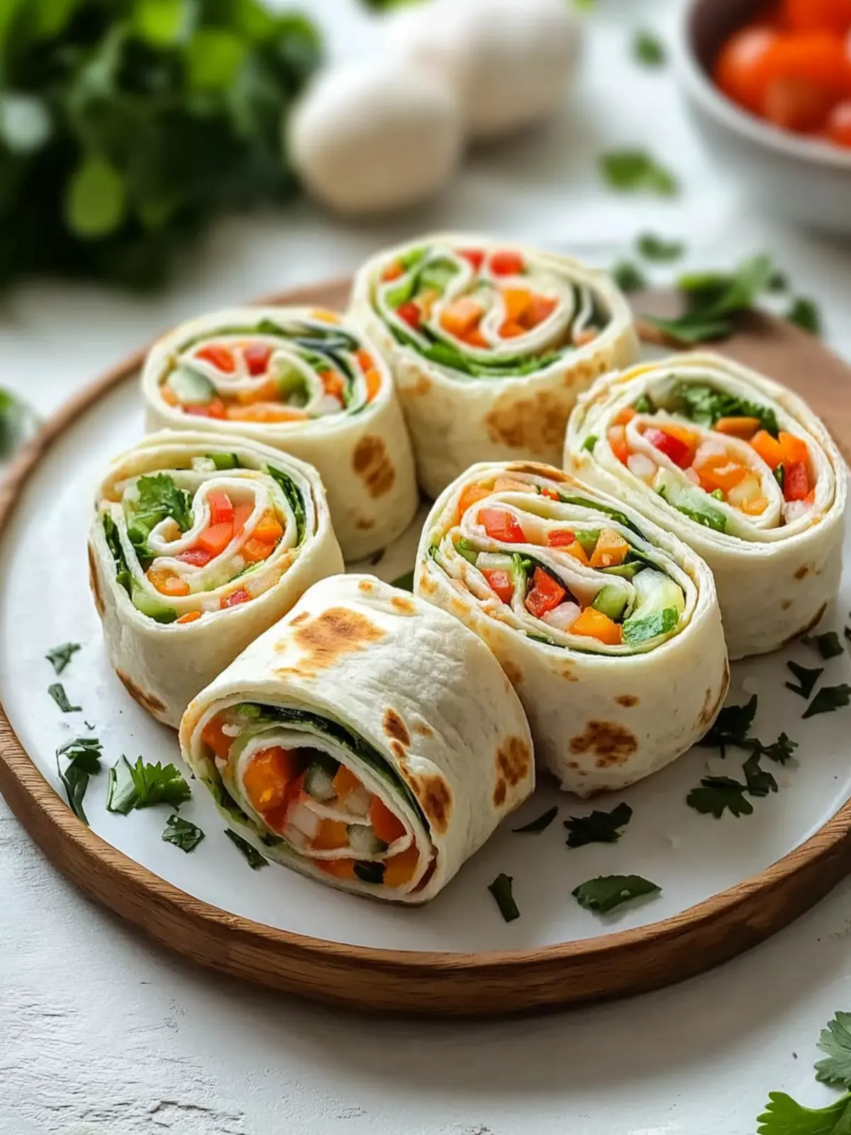 Savory Vegetable Tortilla Roll Ups for Easy No-Cook Snacking 5 Vegetable Tortilla Roll Ups