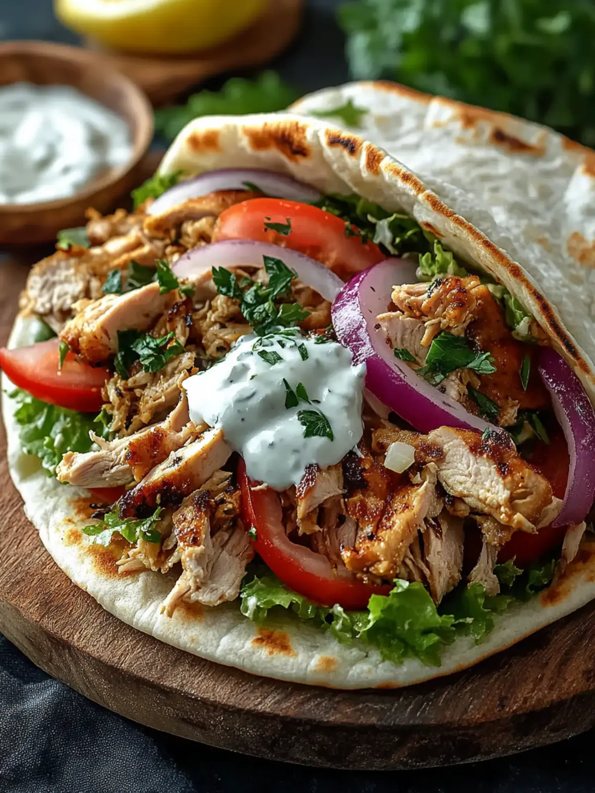 Slow Cooker Chicken Gyros with Tzatziki for Easy Weeknight Dinners 3 Slow Cooker Chicken Gyros