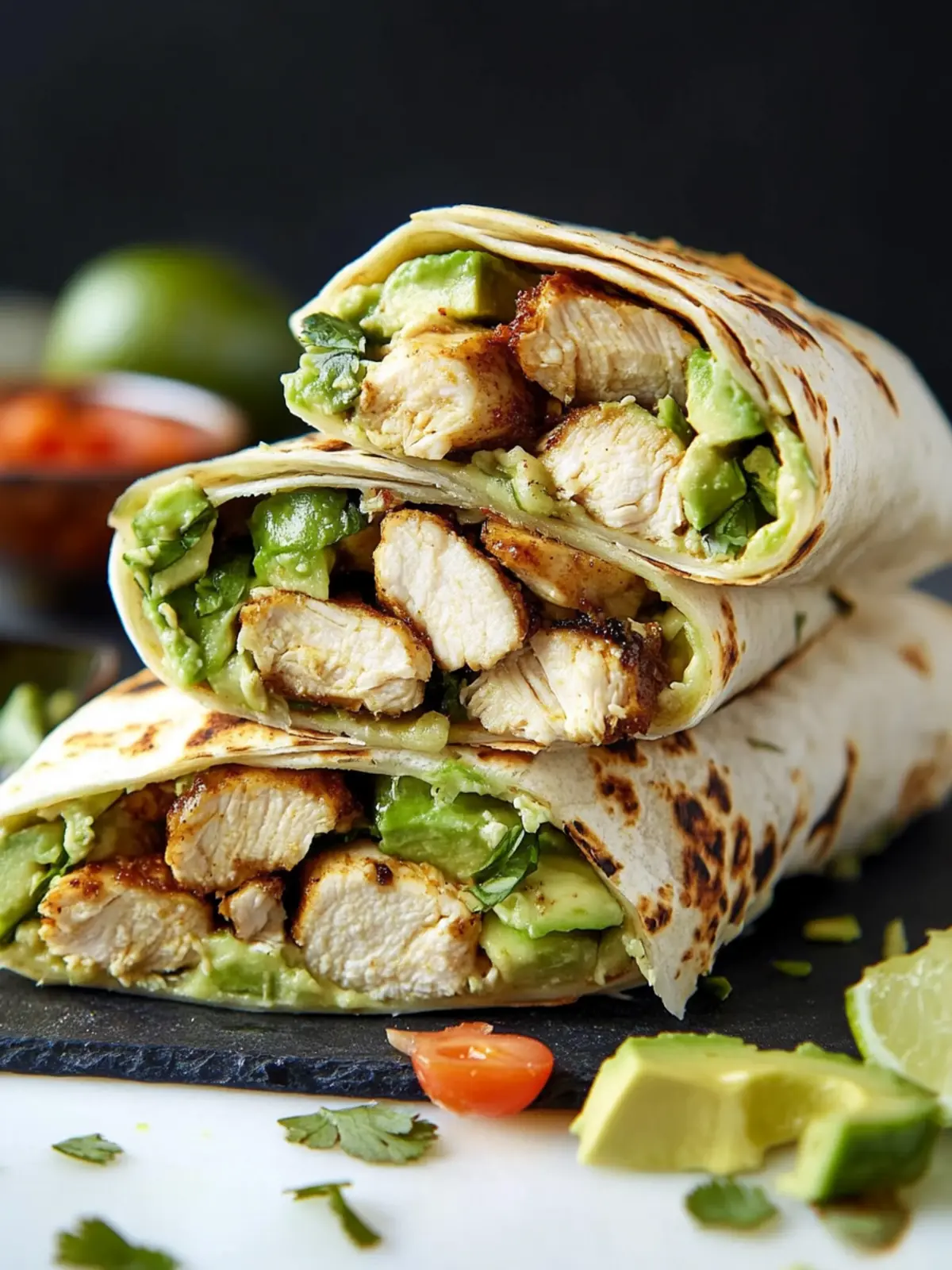 Savory Chicken and Avocado Burritos in Just 20 Minutes 2 Chicken and Avocado Burritos