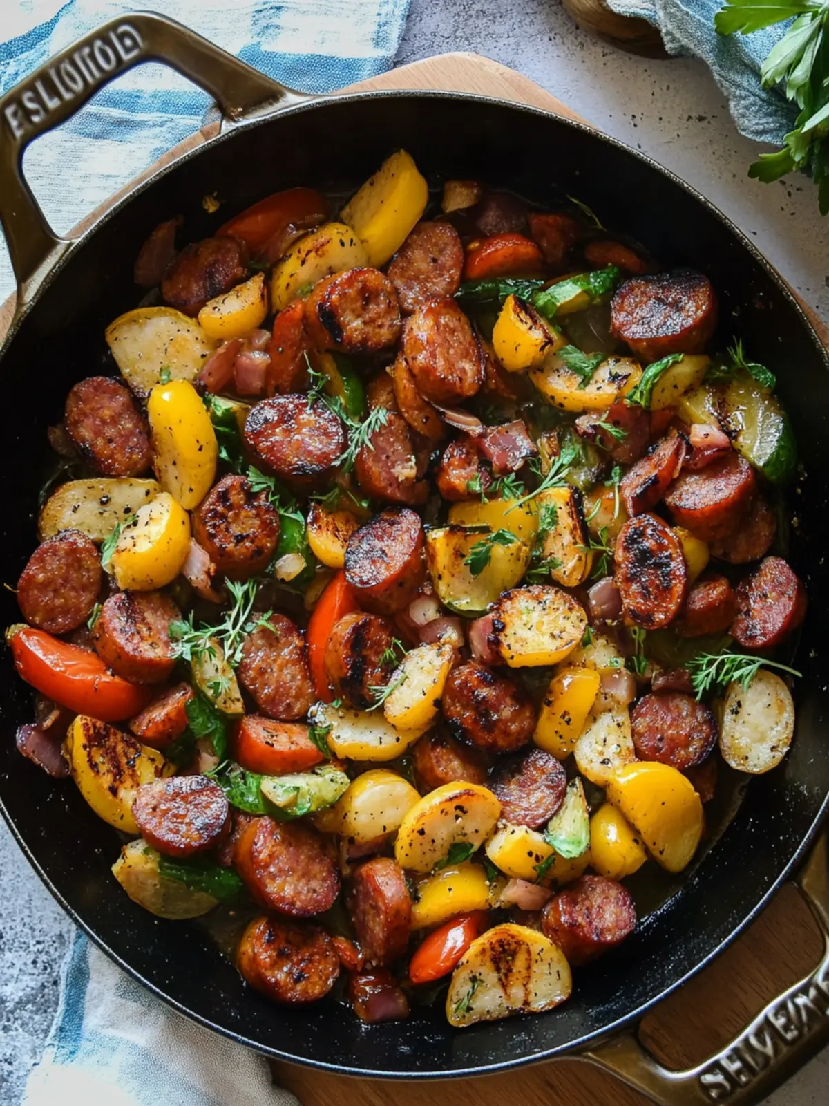 Delicious Summer Sausage Skillet with Andouille Sausage Bliss 5 Summer Sausage Skillet with Andouille Sausage