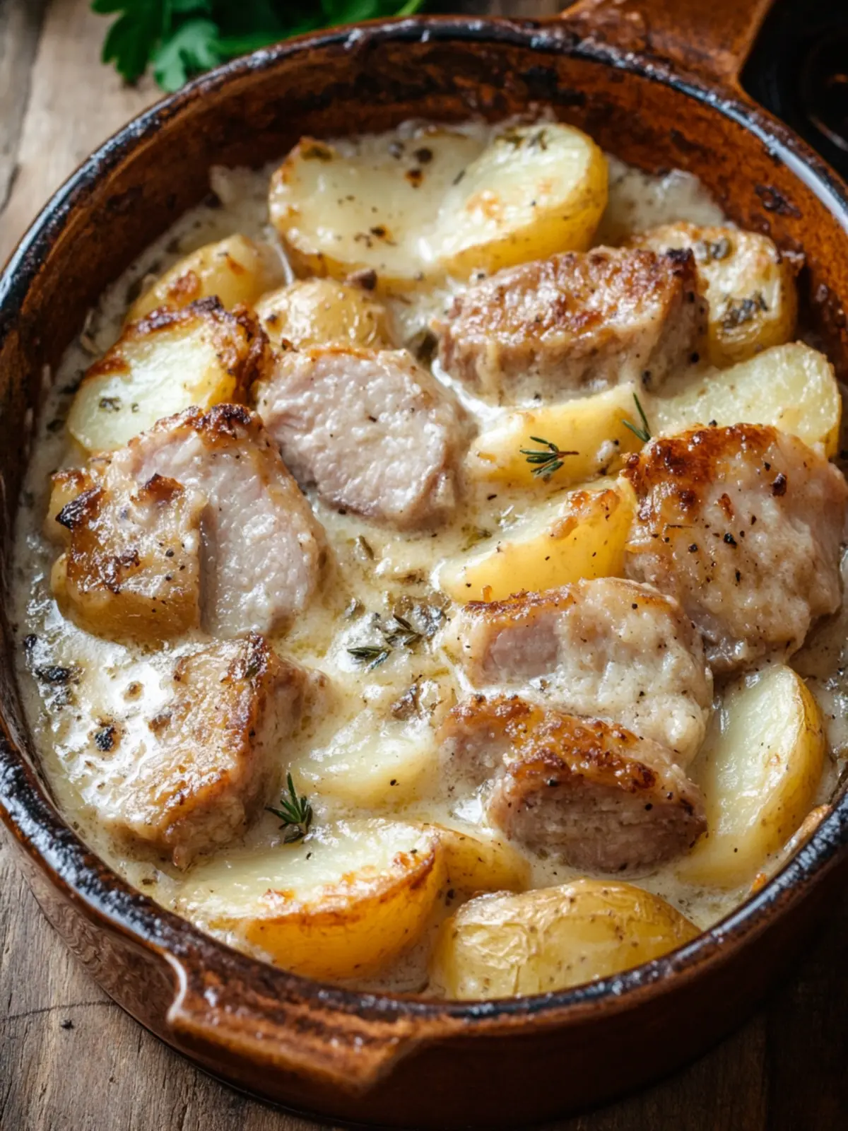 Oven Baked 3-Ingredient Creamed Pork and Potatoes Made Easy 3 Oven Baked 3-Ingredient Creamed Pork and Potatoes