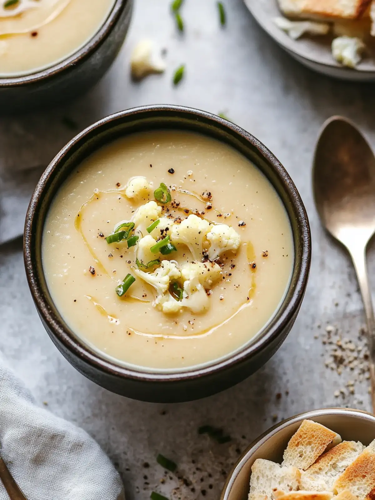 Irresistible Roasted Garlic Cheddar Cauliflower Soup Recipe 4 Roasted Garlic Cheddar Cauliflower Soup
