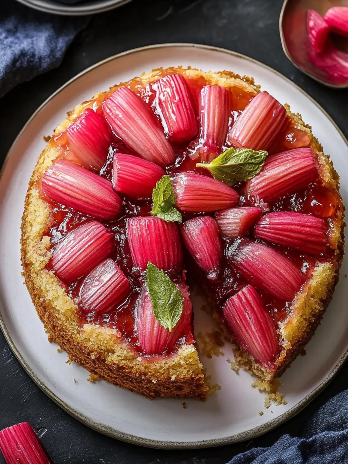 Rhubarb Upside-Down Cake: A Tangy Twist on Classic Dessert 2 Rhubarb Upside-Down Cake