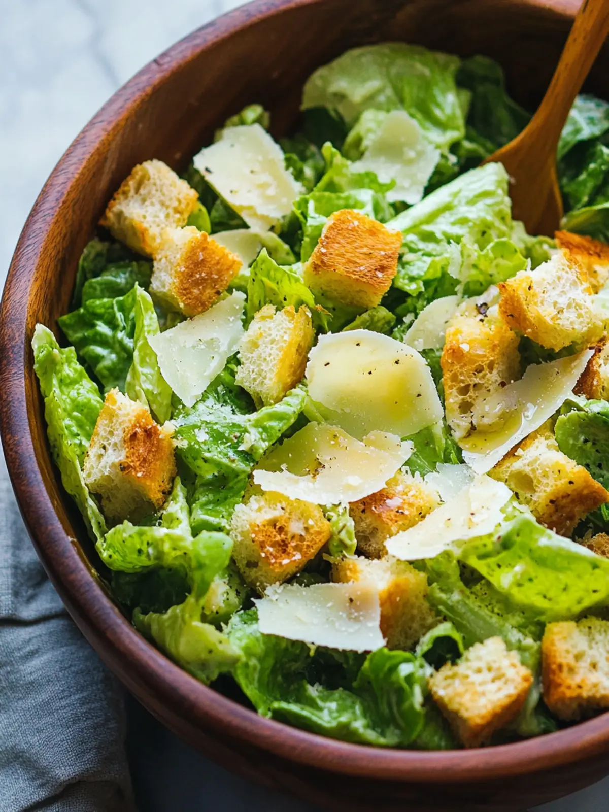 Classic Caesar Salad with Crunchy Homemade Croutons 4 Caesar Salad
