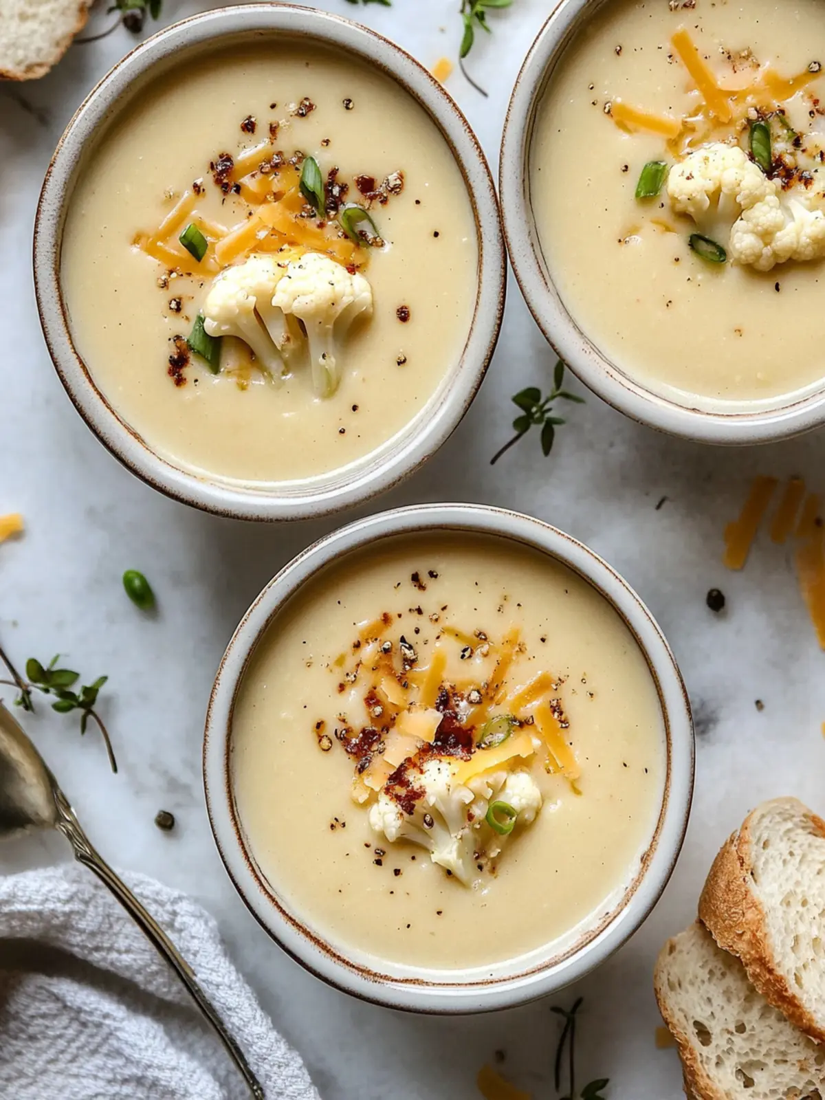 Irresistible Roasted Garlic Cheddar Cauliflower Soup Recipe 3 Roasted Garlic Cheddar Cauliflower Soup