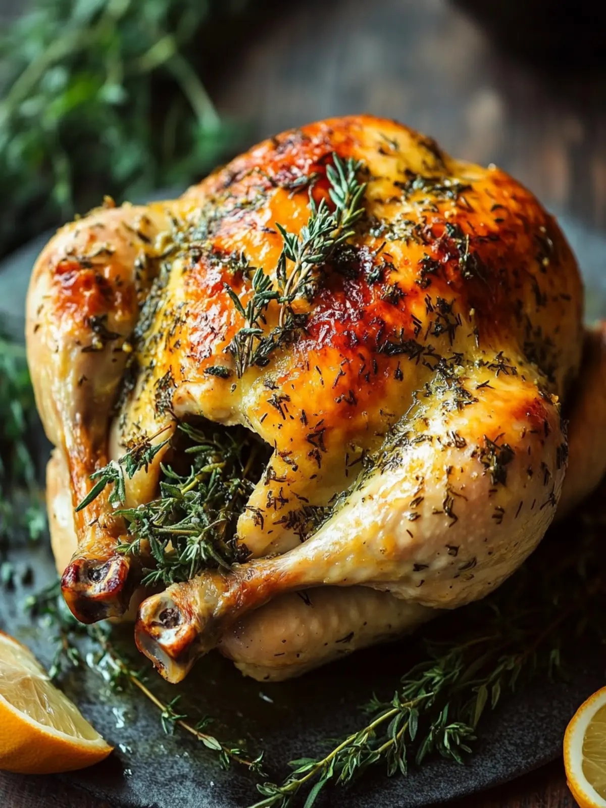 Succulent Whole Roasted Herb Chicken with Garlic Butter Magic 5 Whole Roasted Herb Chicken