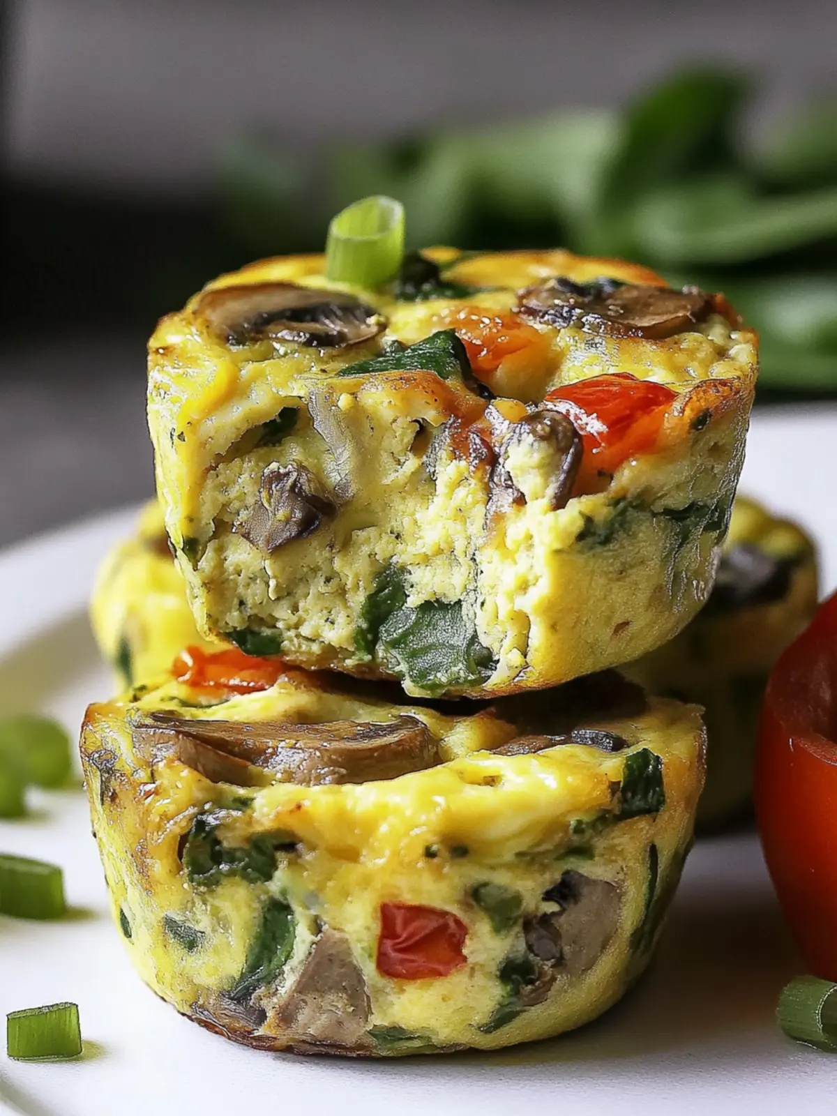 Spinach Mushroom Pepper Onion Baked Vegan Egg Bites for Breakfast Joy 5 Spinach Mushroom Pepper Onion Baked Vegan Egg Bites