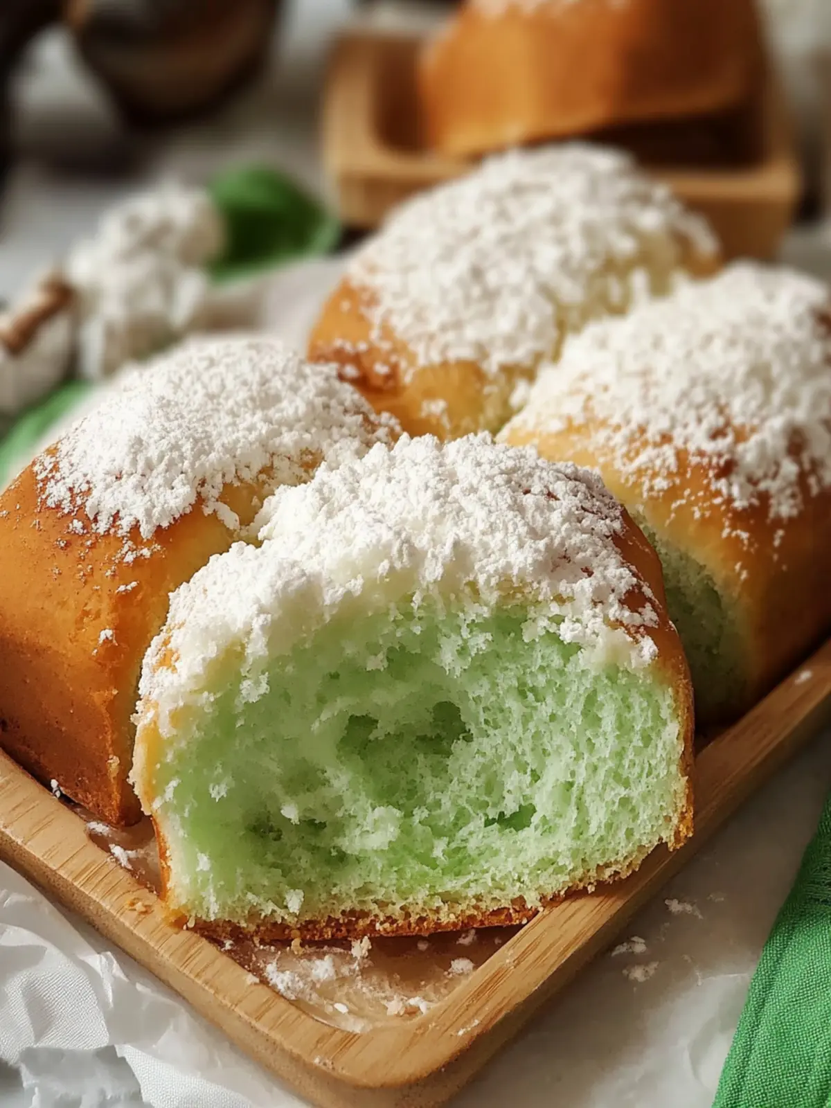 Coconut Pandan Milk Bread: Soft, Sweet Tropical Bliss 3 Coconut Pandan Milk Bread