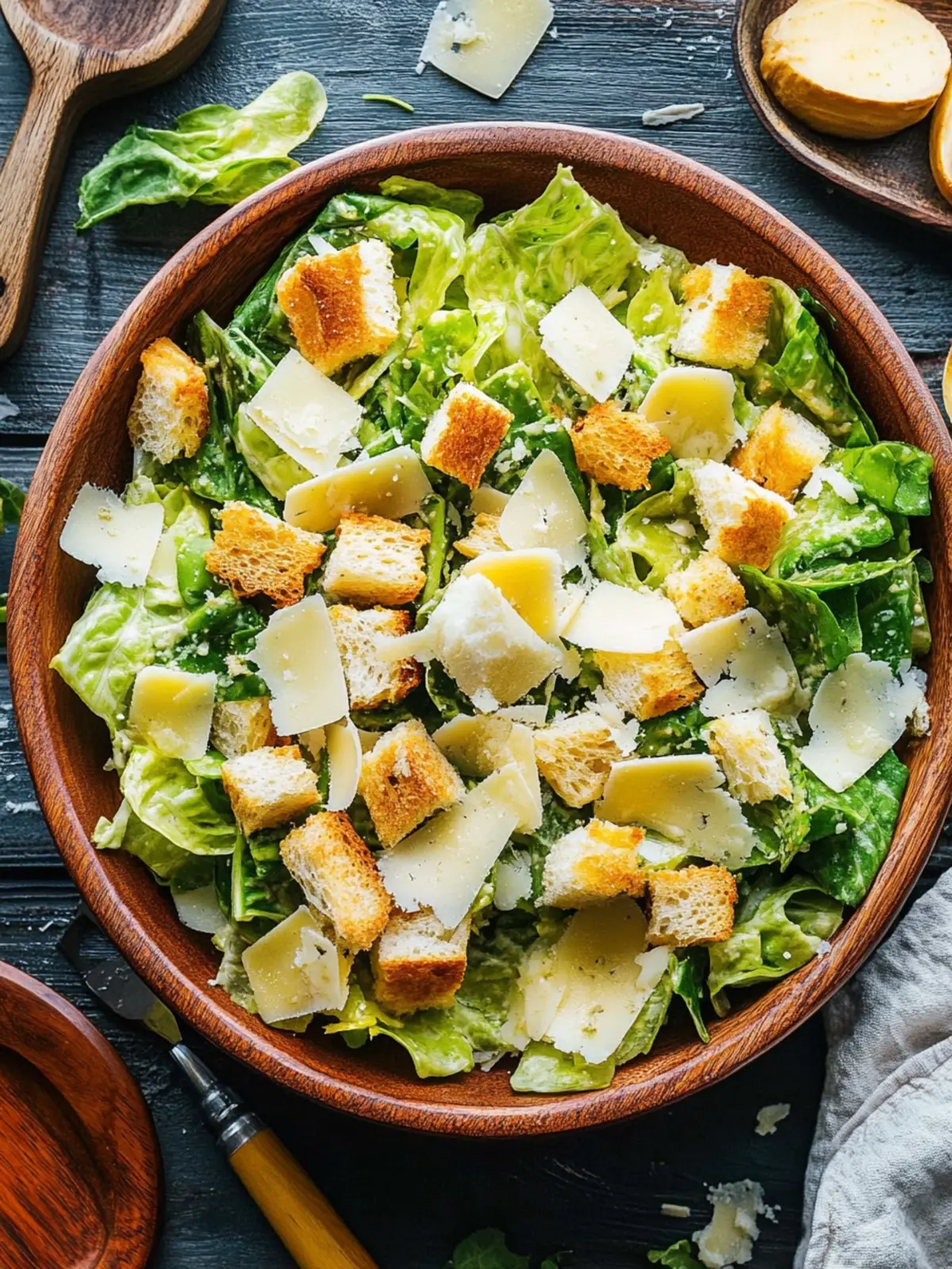 Classic Caesar Salad with Crunchy Homemade Croutons 3 Caesar Salad