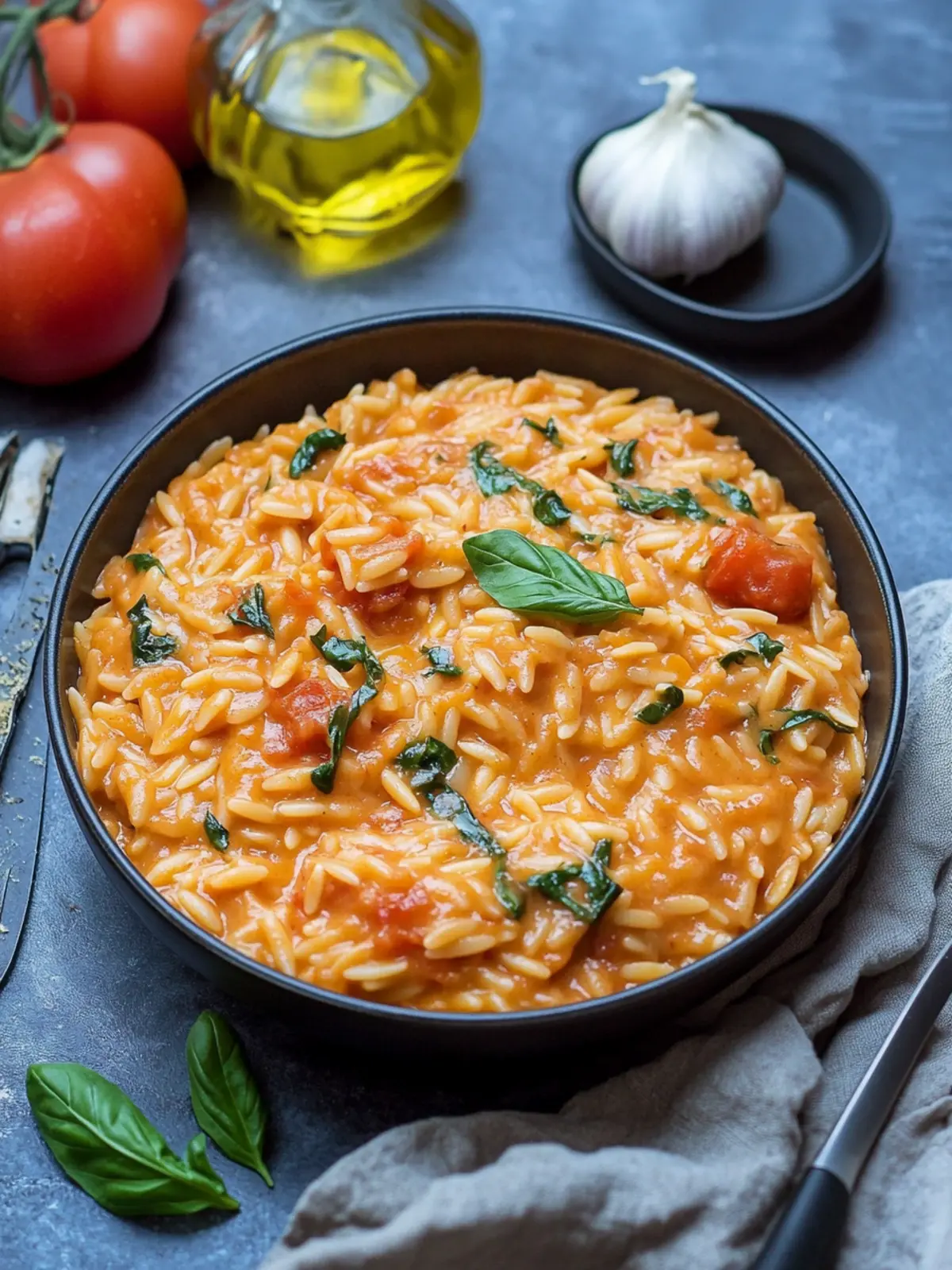 One Pot Creamy Tomato Orzo – Comfort Food in 30 Minutes 2 One Pot Creamy Tomato Orzo