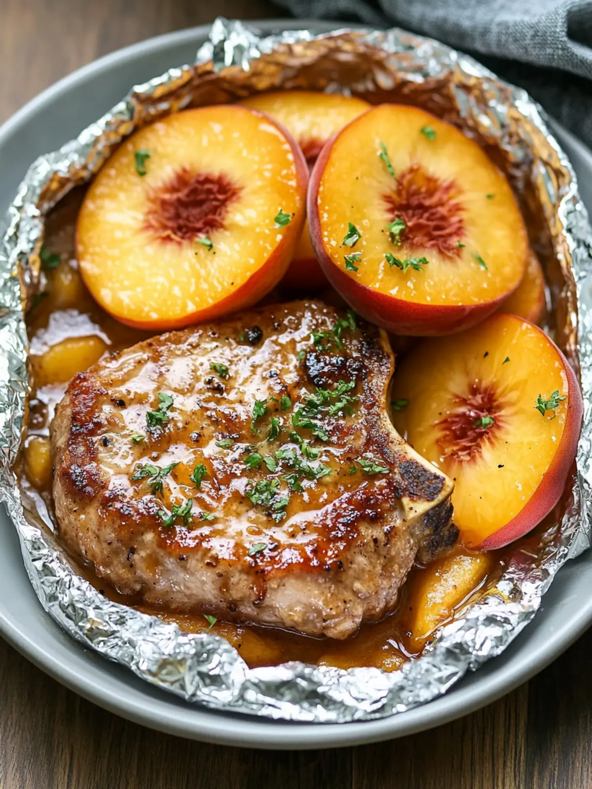 Savory Slow Cooker Foil Packet Peach Pork Chops Magic 5 Slow Cooker Foil Packet Peach Pork Chops